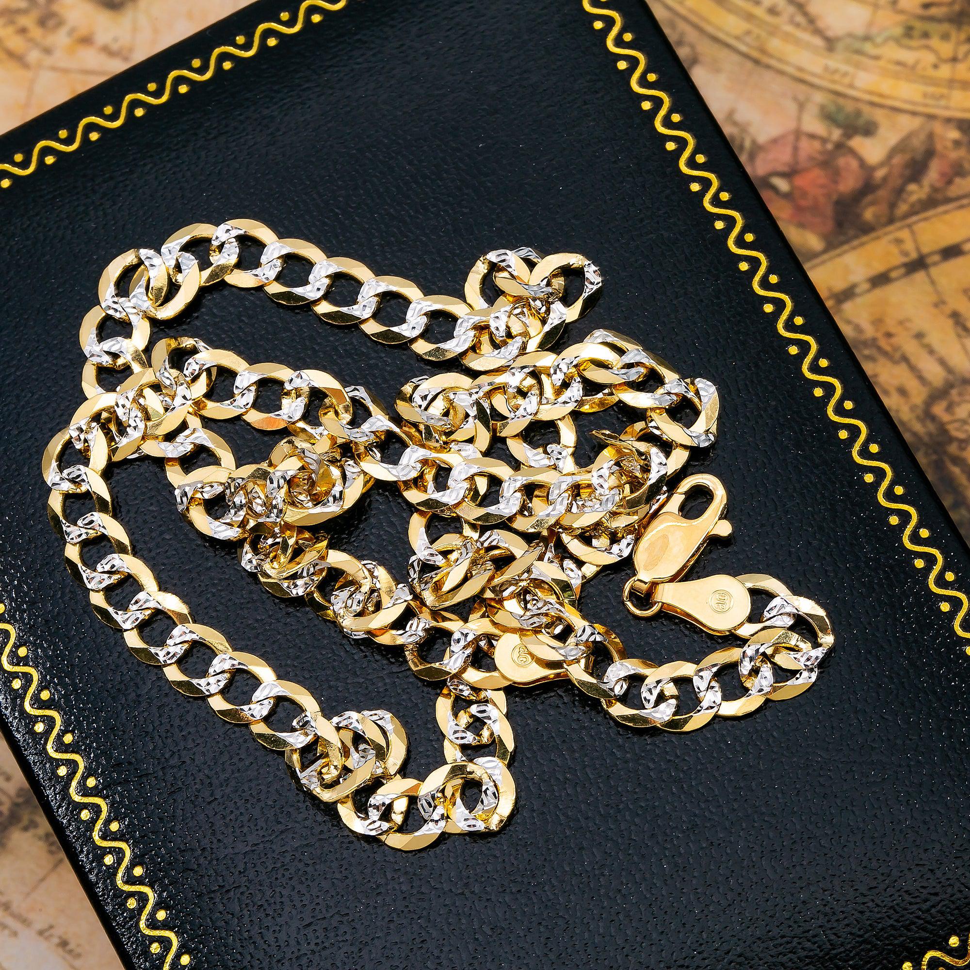 14K Yellow Gold 6mm Dia Cut Open Link Chain Available In Sizes 18"-26" - Image 2