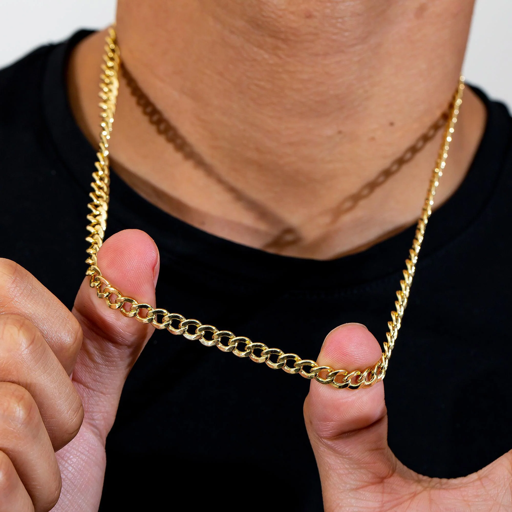 14K Yellow Gold 7mm Hollow Cuban Link Chain Available In Sizes 18"-26" - Image 2