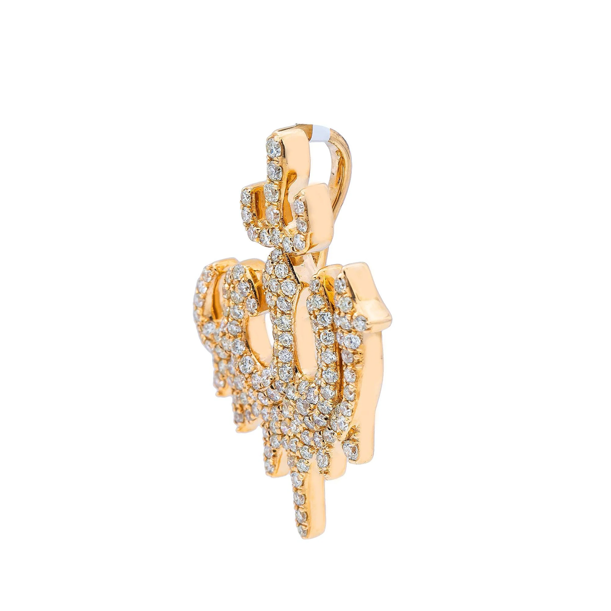 14K Yellow Gold Diamond Allah Pendant - Image 2