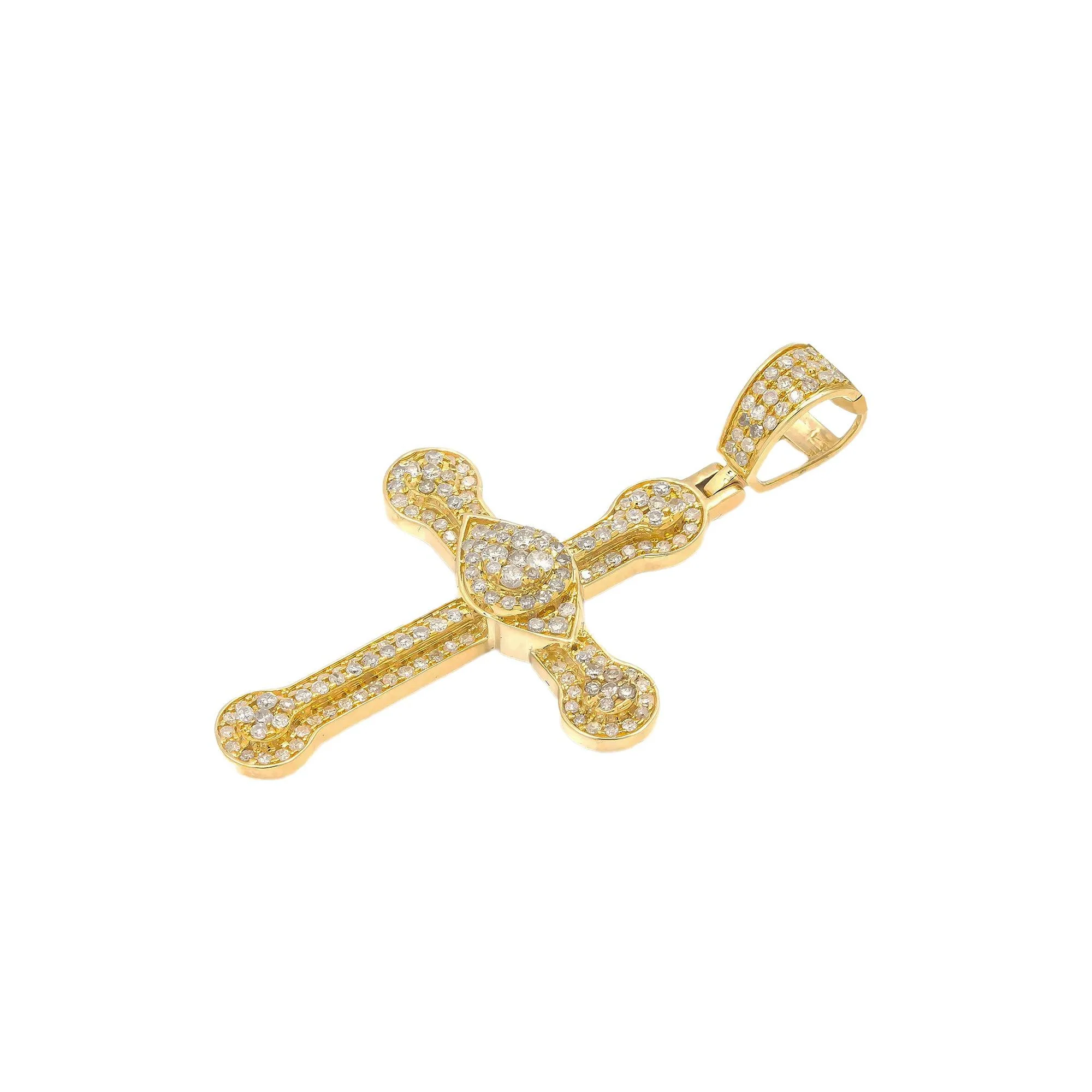 14K GOLD DIAMOND CROSS PENDANT 0.89 CT - Image 3