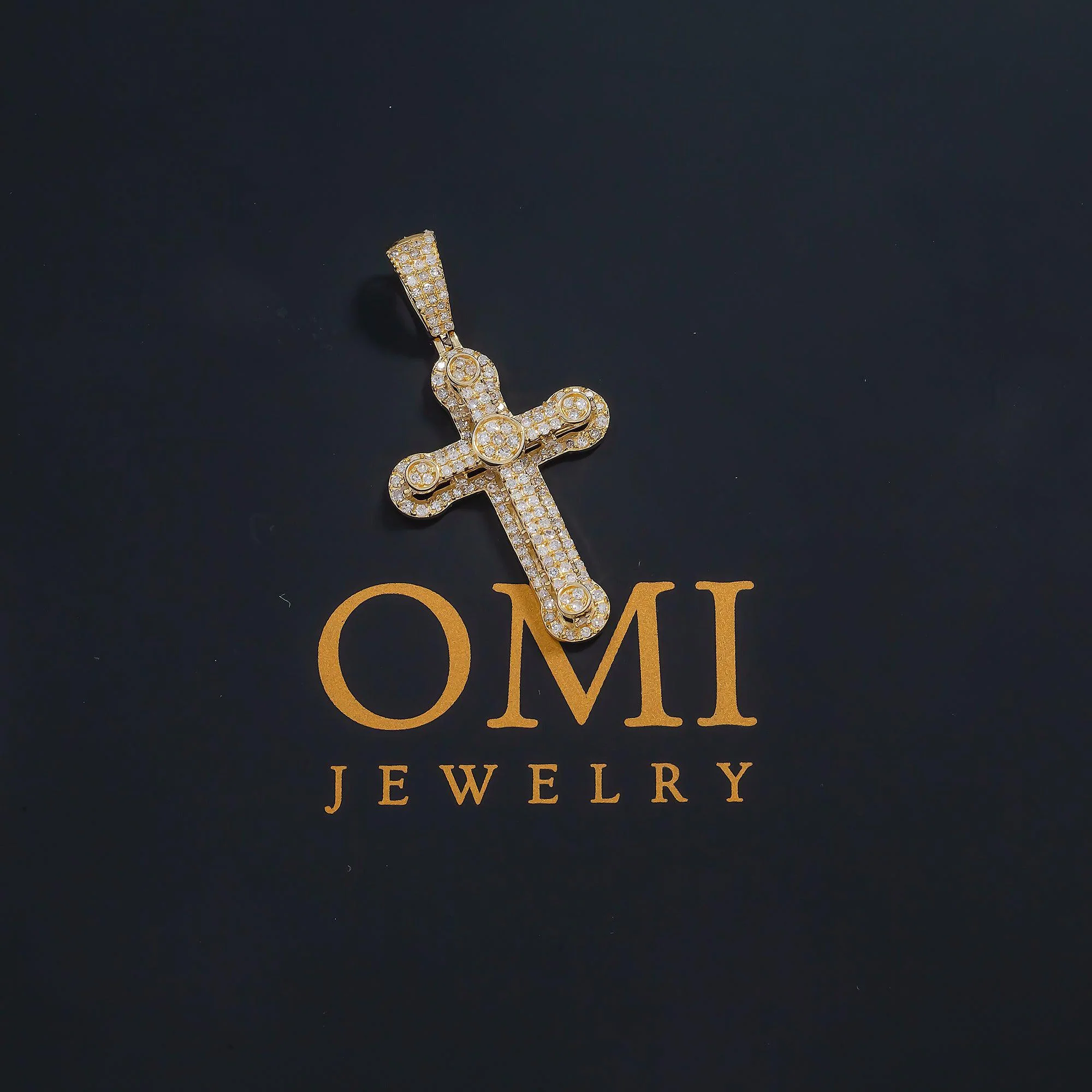 14K GOLD DIAMOND CROSS PENDANT 0.94 CT - Image 2