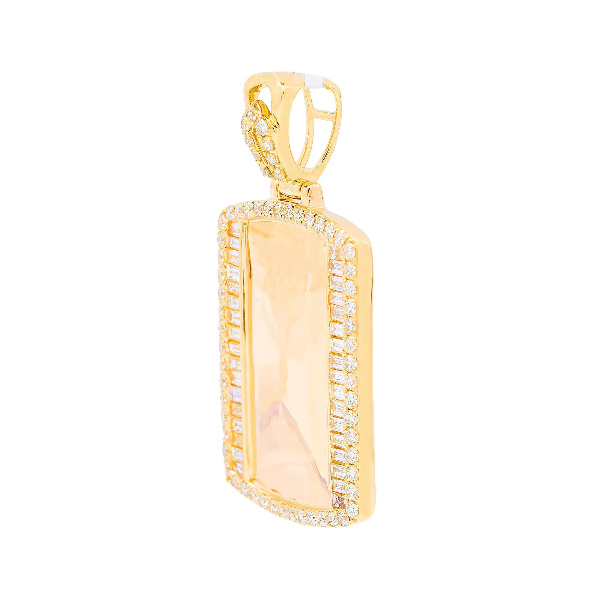 14K Yellow Gold Diamond Mirror Pendant - Image 2