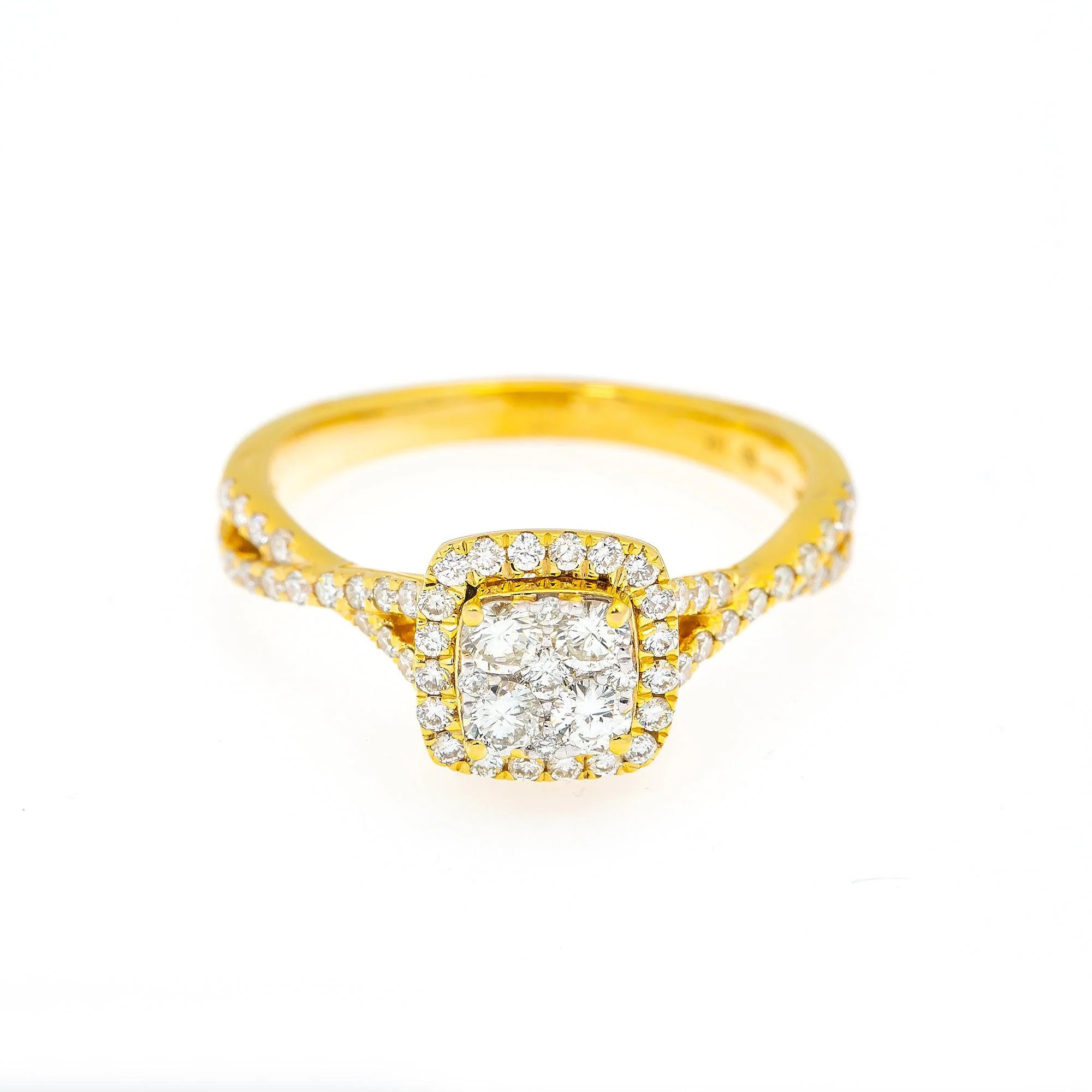 14K YELLOW GOLD ENGAGEMENT LADIES RING WITH 0.60 CT DIAMONDS