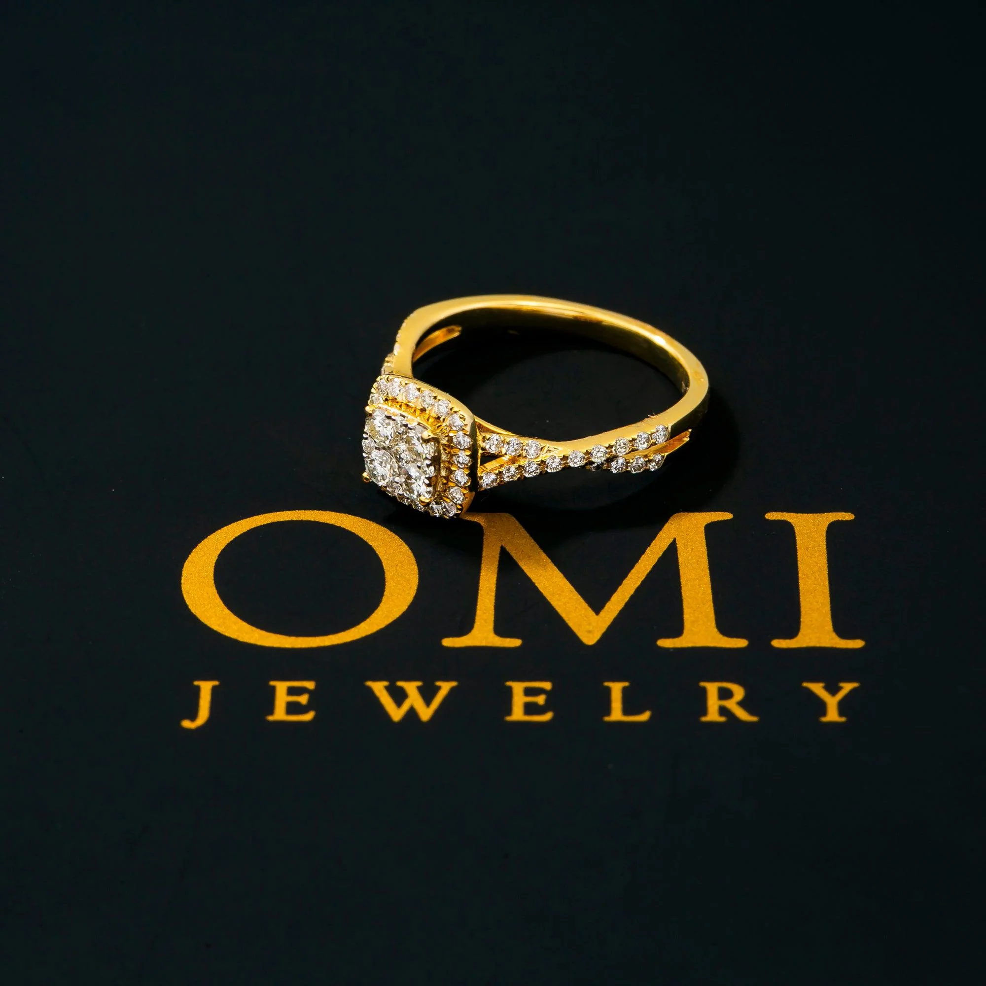 14K YELLOW GOLD ENGAGEMENT LADIES RING WITH 0.60 CT DIAMONDS - Image 2