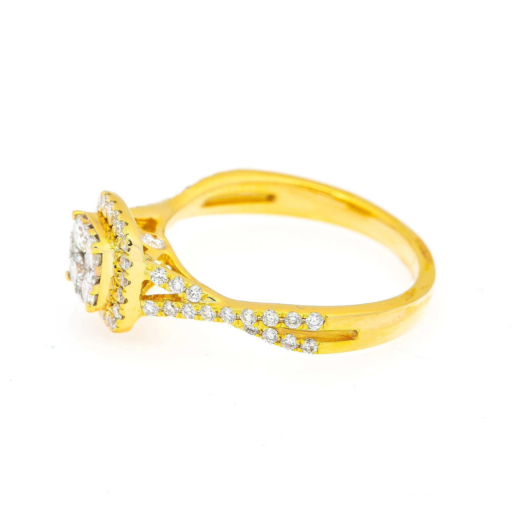 14K YELLOW GOLD ENGAGEMENT LADIES RING WITH 0.60 CT DIAMONDS - Image 3