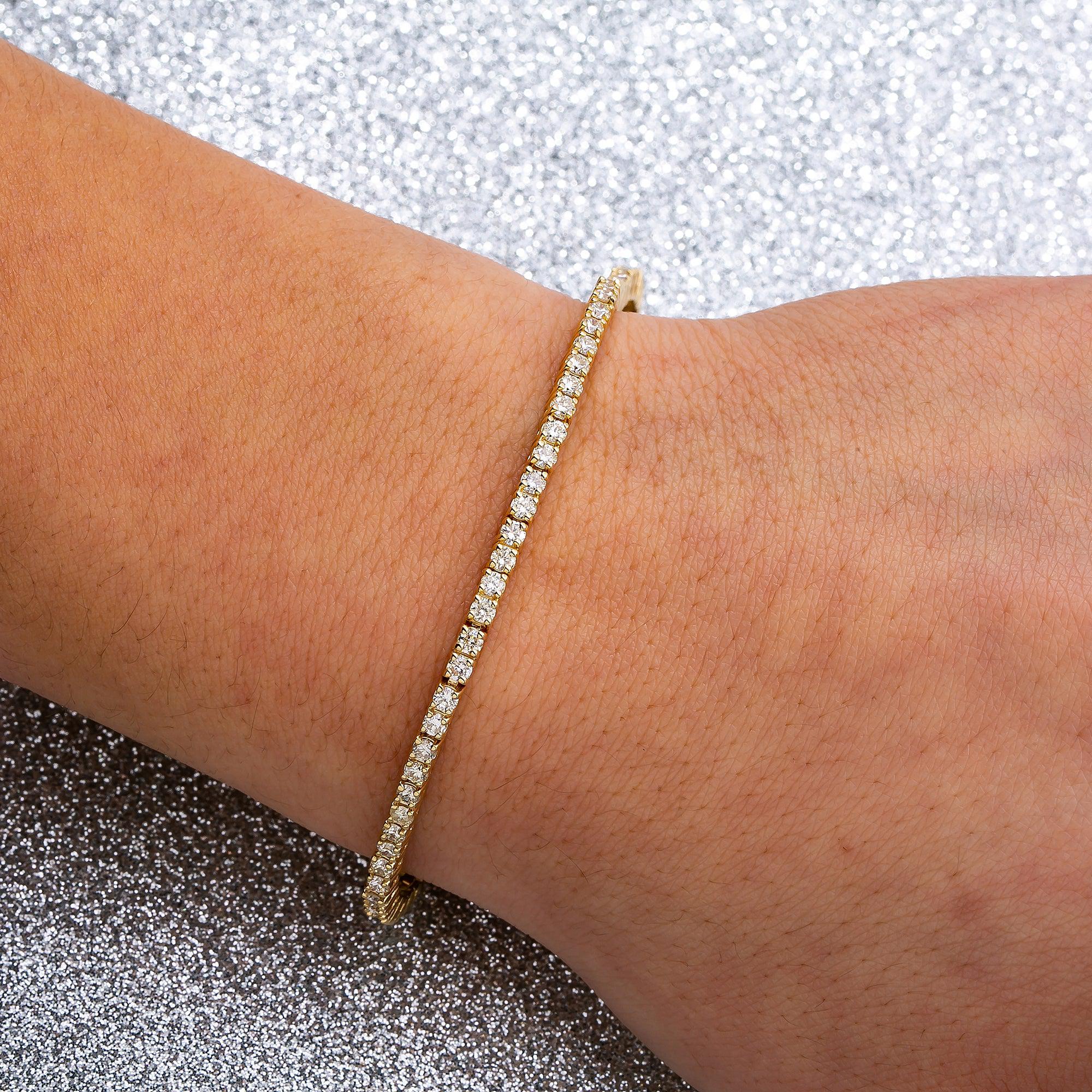 14K YELLOW GOLD LADIES BRACELET WITH 2.20 CT DIAMONDS - Image 2