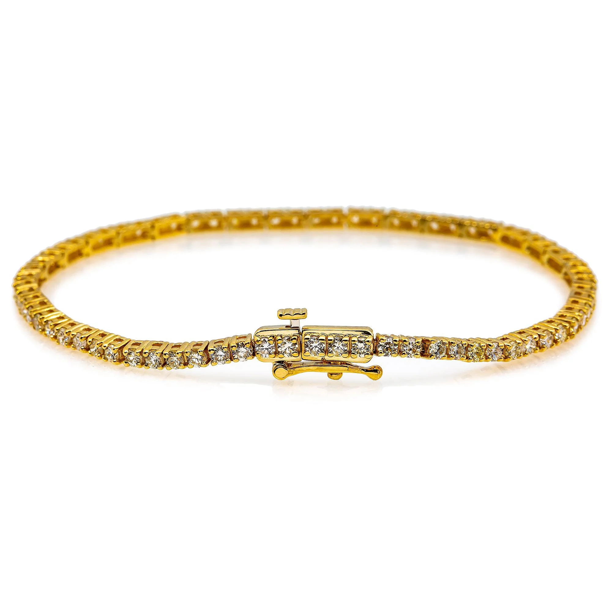14K YELLOW GOLD LADIES BRACELET WITH 2.20 CT DIAMONDS - Image 3