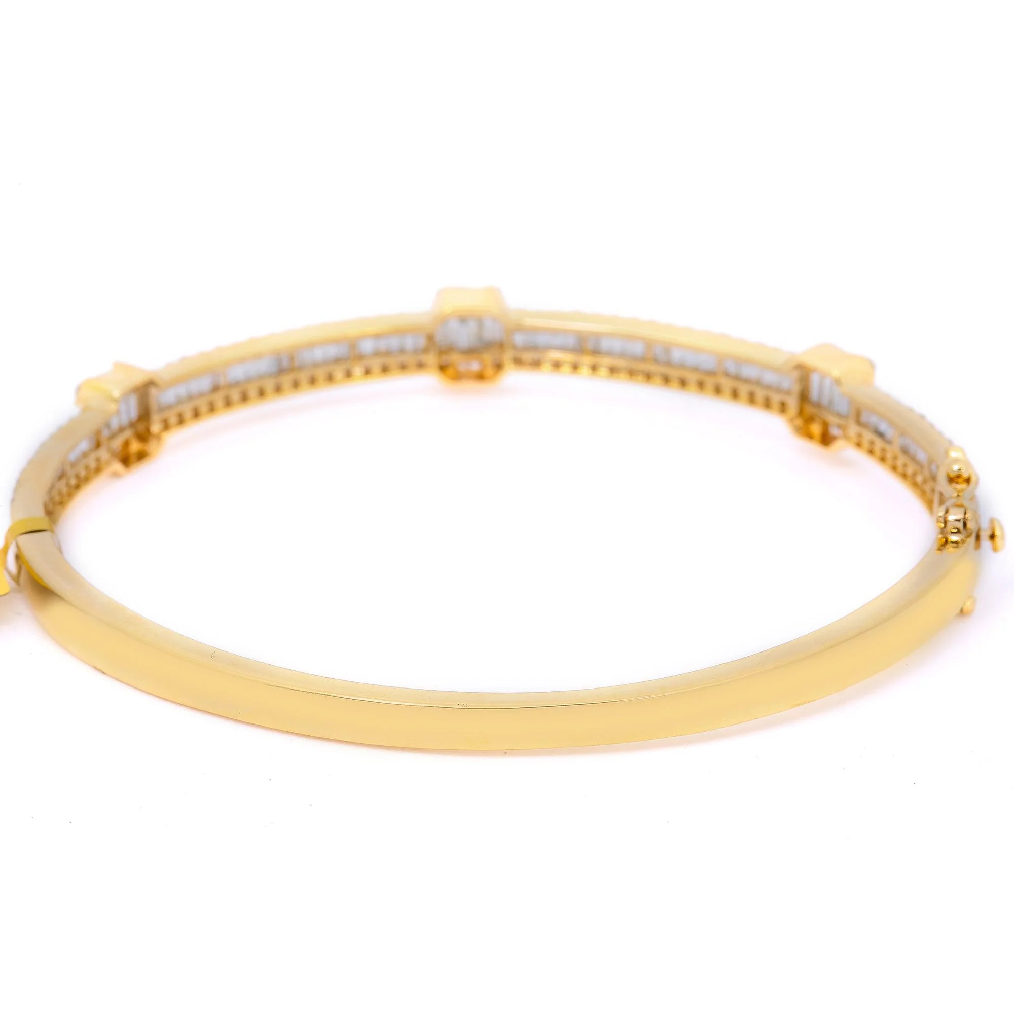 14K YELLOW GOLD UNISEX BRACELET WITH 2.94 BAGUETTE CT DIAMONDS - Image 2