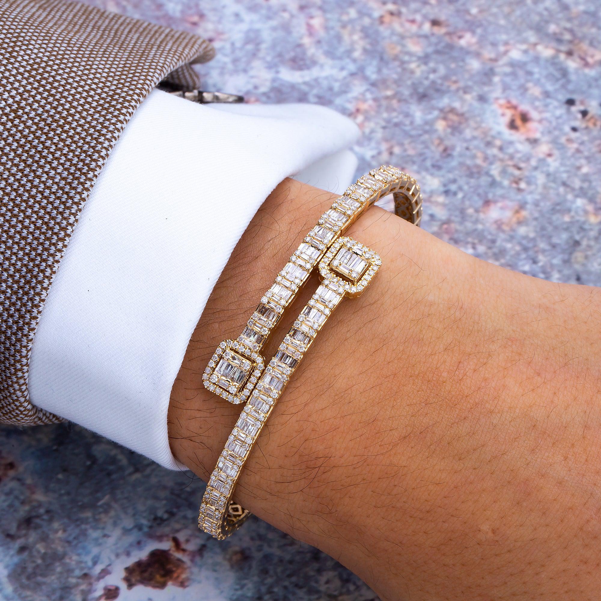 14K Yellow Gold Ladies Bracelet with 4.70 CT Diamonds - Image 4
