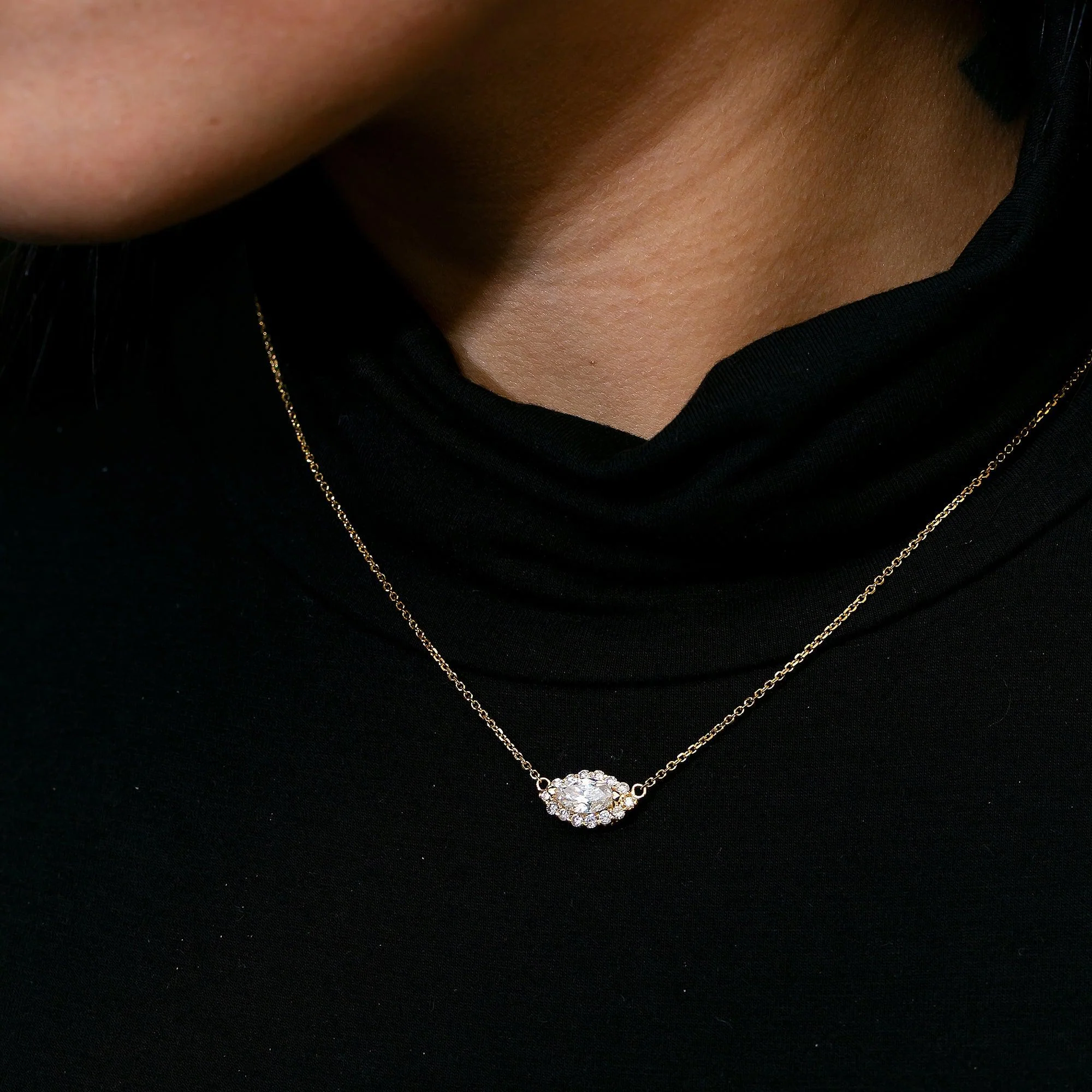 14K Yellow Gold Ladies Pendant with 1.02 CT Diamond - Image 3