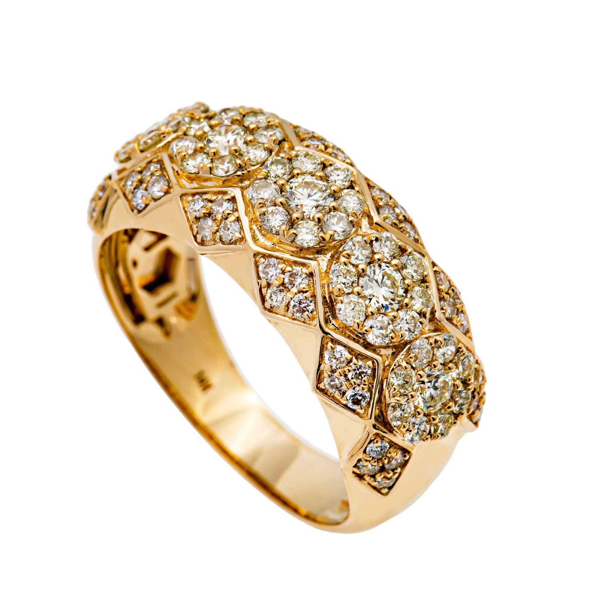 14K YELLOW GOLD MEN'S RING WITH 1.75 CT  DIAMONDS - Image 2