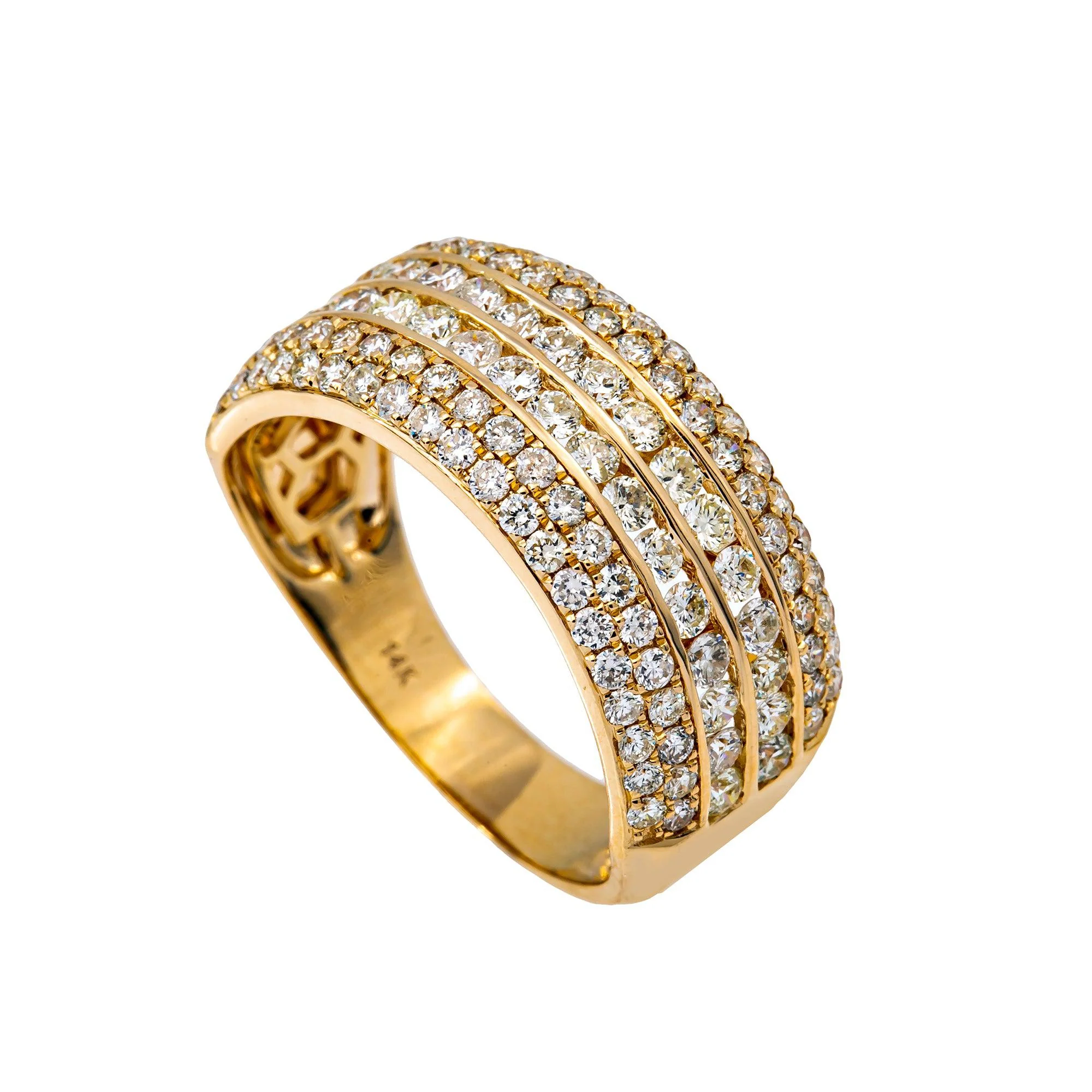 14K YELLOW GOLD MEN'S RING WITH 2.42 CT  DIAMONDS - Image 2