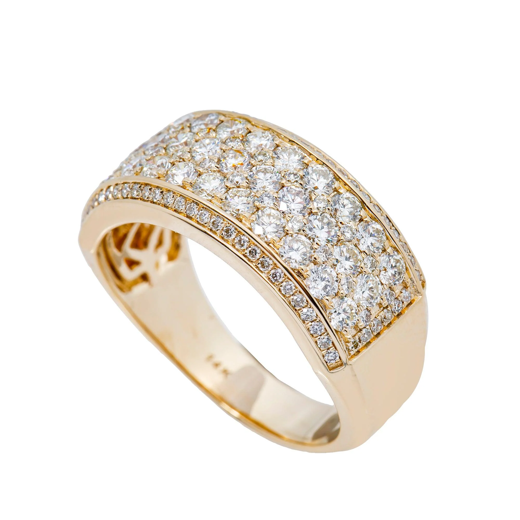 14K  YELLOW GOLD  MAN'S RING WITH 1.65 CT  DIAMONDS - Image 2