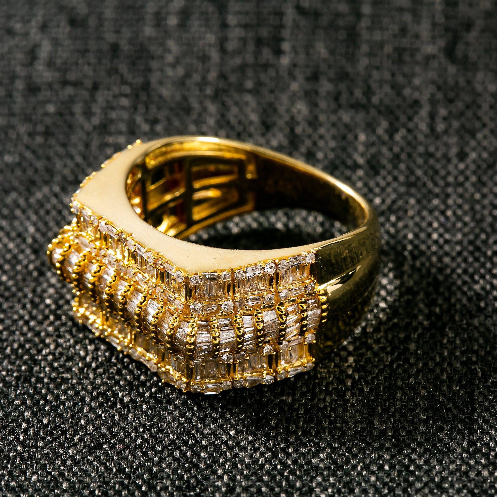 14K YELLOW GOLD MEN RING WITH 1.61 CT DIAMONDS - Image 4
