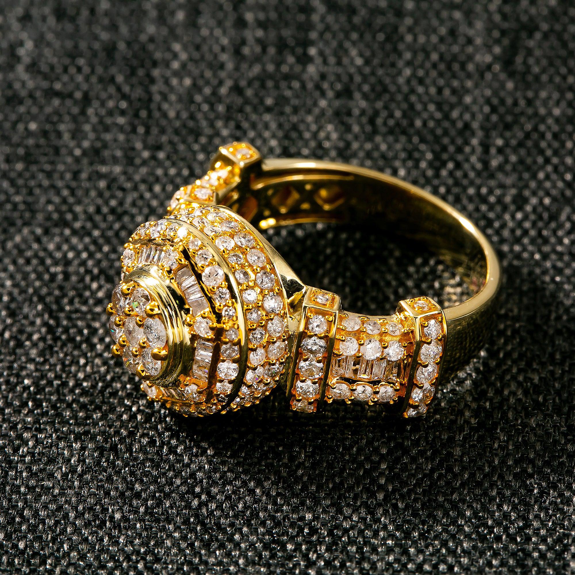 14K YELLOW GOLD MEN RING WITH 2.38 CT DIAMONDS - Image 2