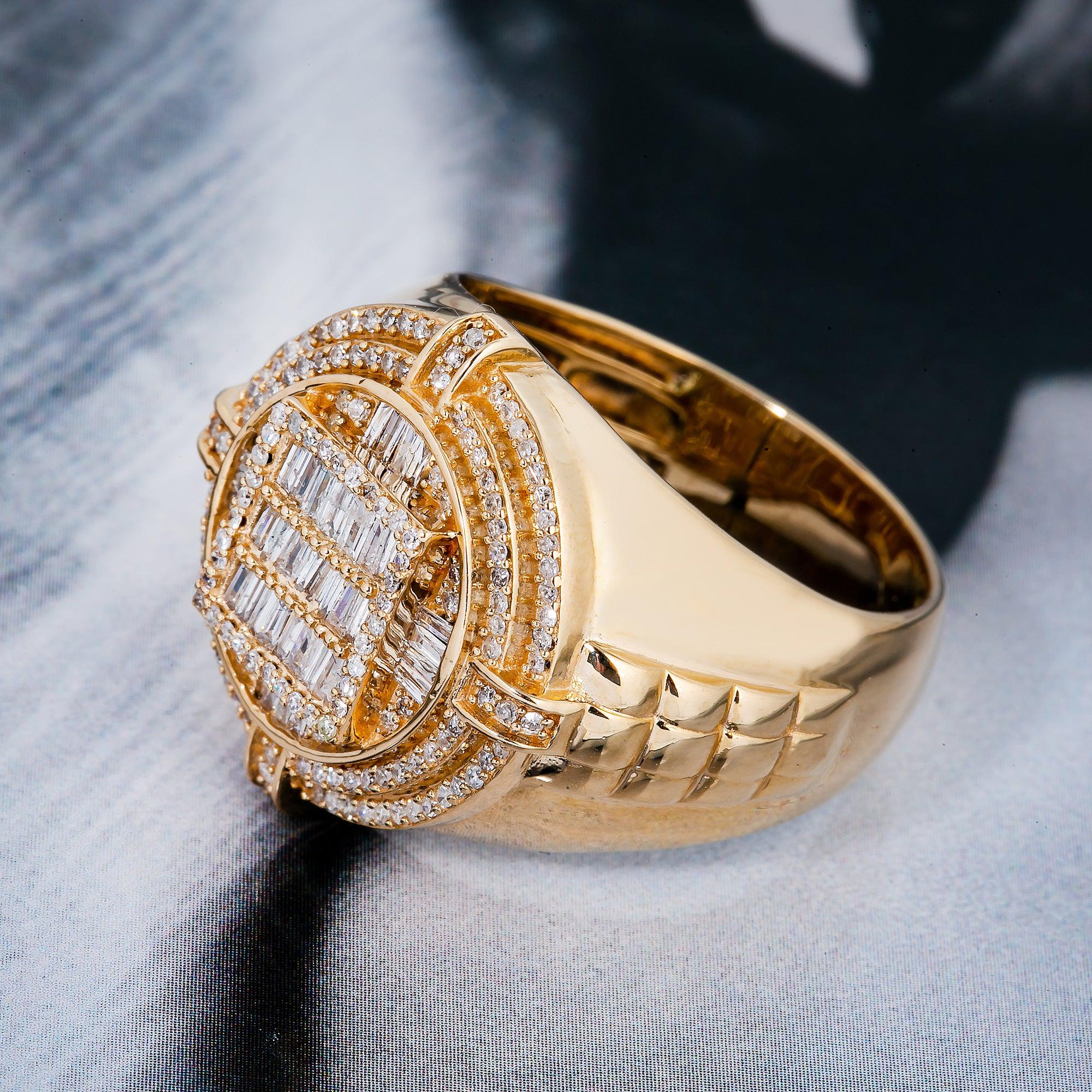 14K YELLOW GOLD MEN'S RING WITH 0.80 CT DIAMONDS - Image 3