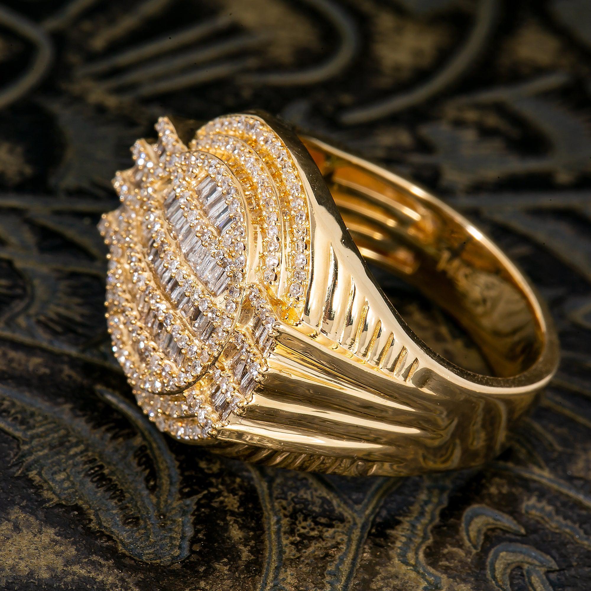 14K YELLOW GOLD MEN'S RING WITH 1.07 CT DIAMONDS - Image 3