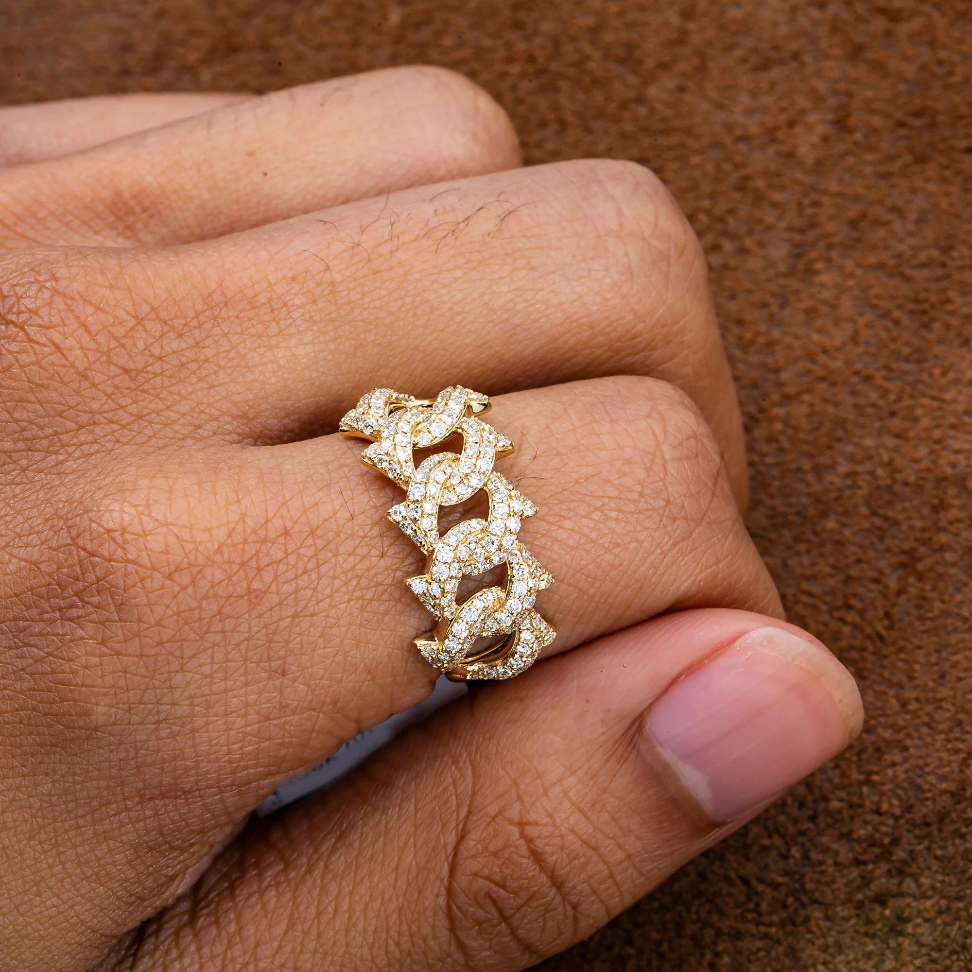 14K YELLOW GOLD MEN'S RING WITH 1.31 CT  DIAMONDS - Image 5
