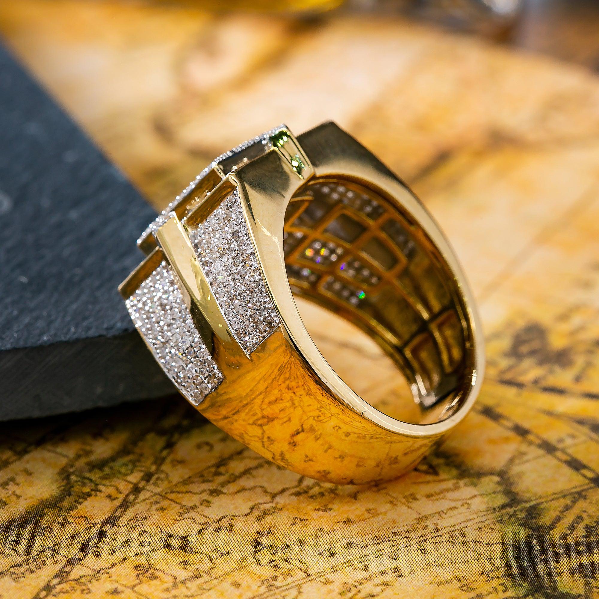 14K YELLOW GOLD MEN'S RING WITH 1.41 CT DIAMONDS - Image 3