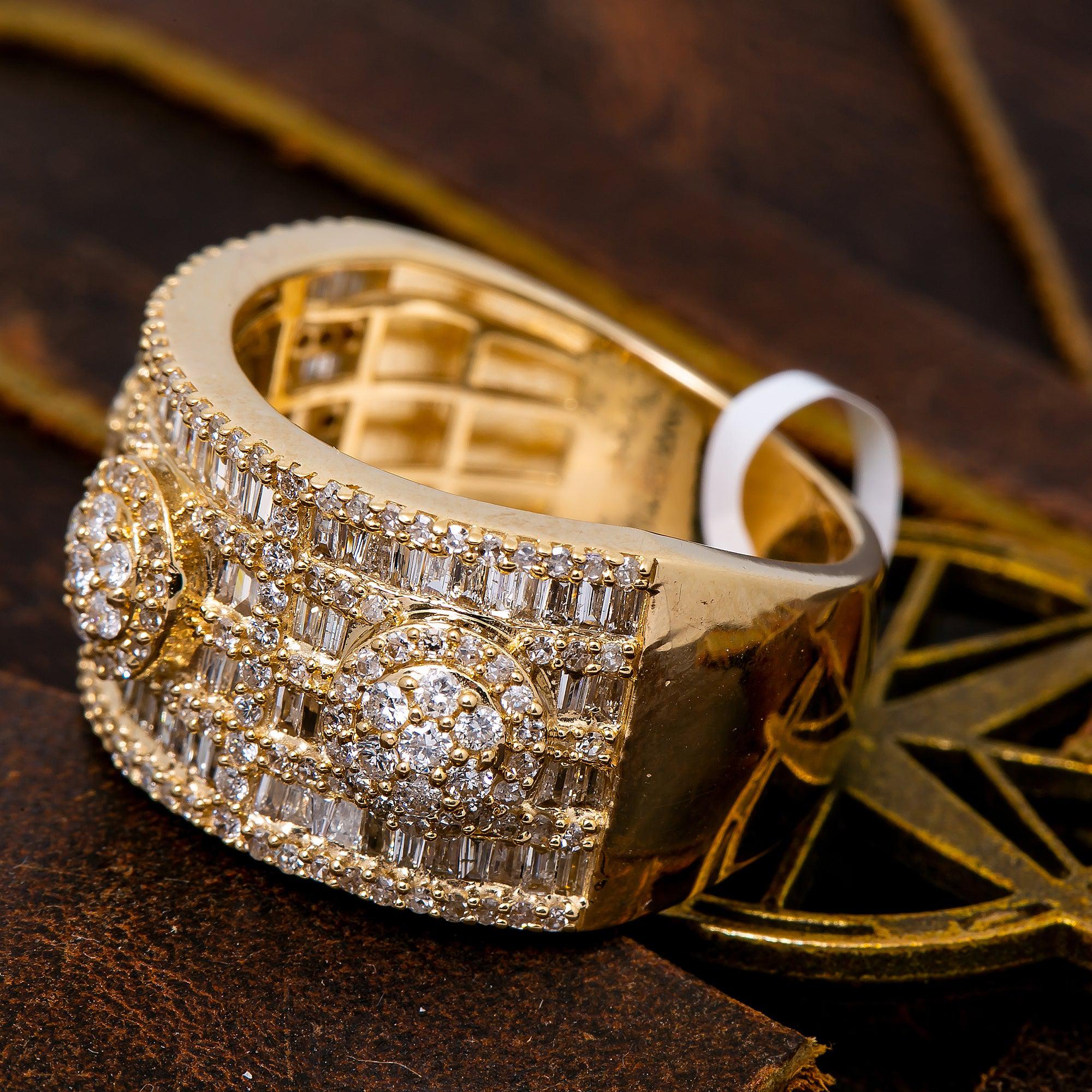 14K YELLOW GOLD MEN'S RING WITH 1.51 CT DIAMONDS - Image 3