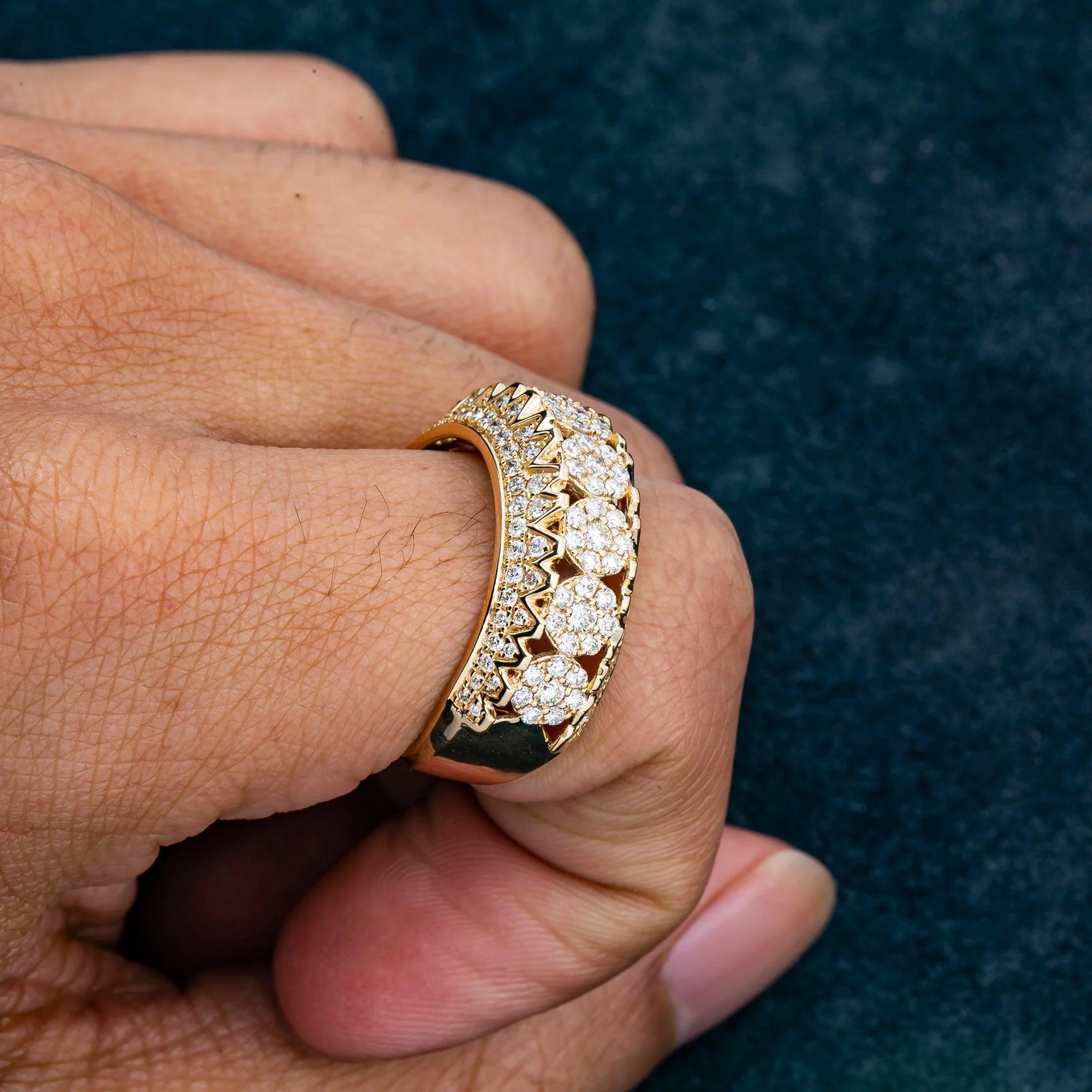 14K YELLOW GOLD MEN'S RING WITH 1.58 CT  DIAMONDS - Image 5