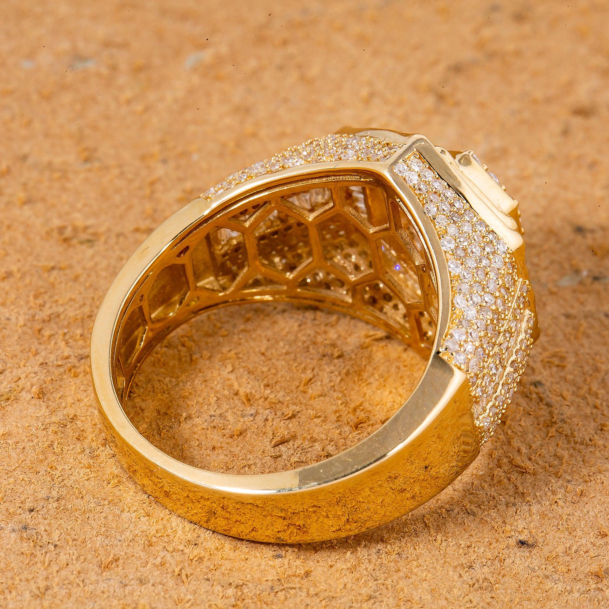 14K YELLOW GOLD MEN'S RING WITH 1.87 CT DIAMONDS - Image 4