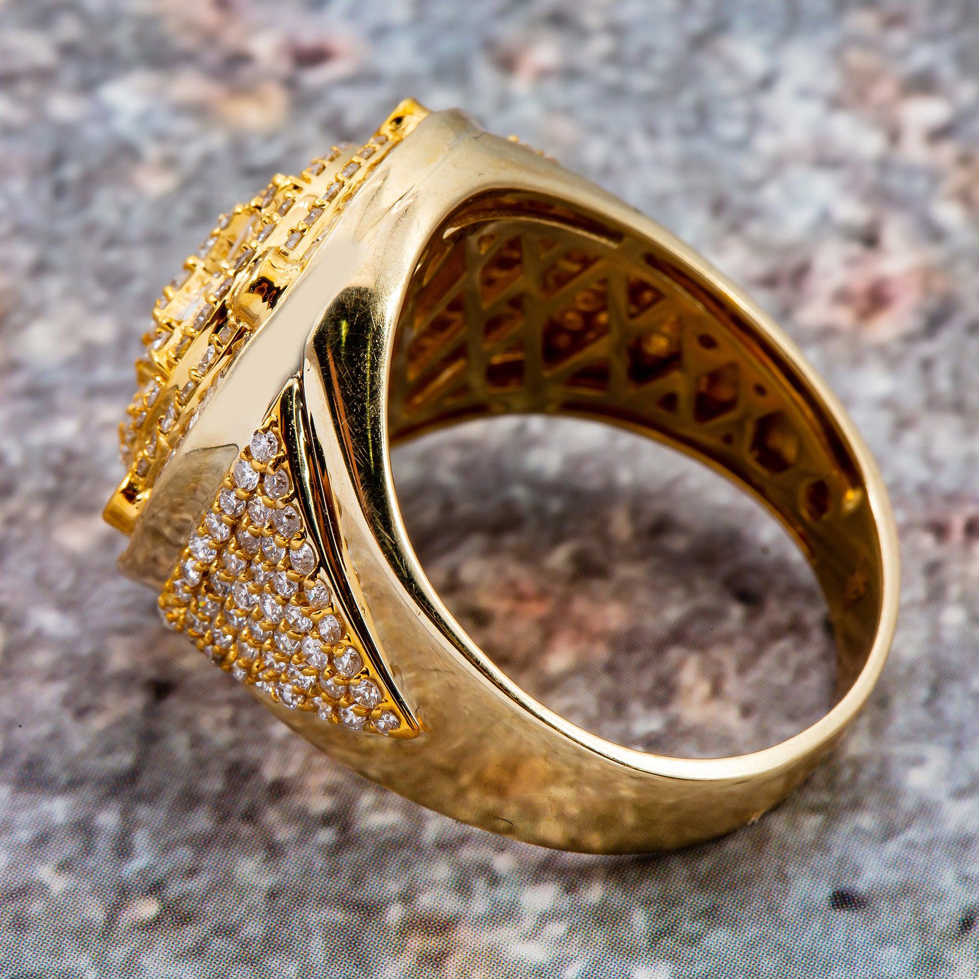 14K YELLOW GOLD MEN'S RING WITH 2.11 CT DIAMONDS - Image 3