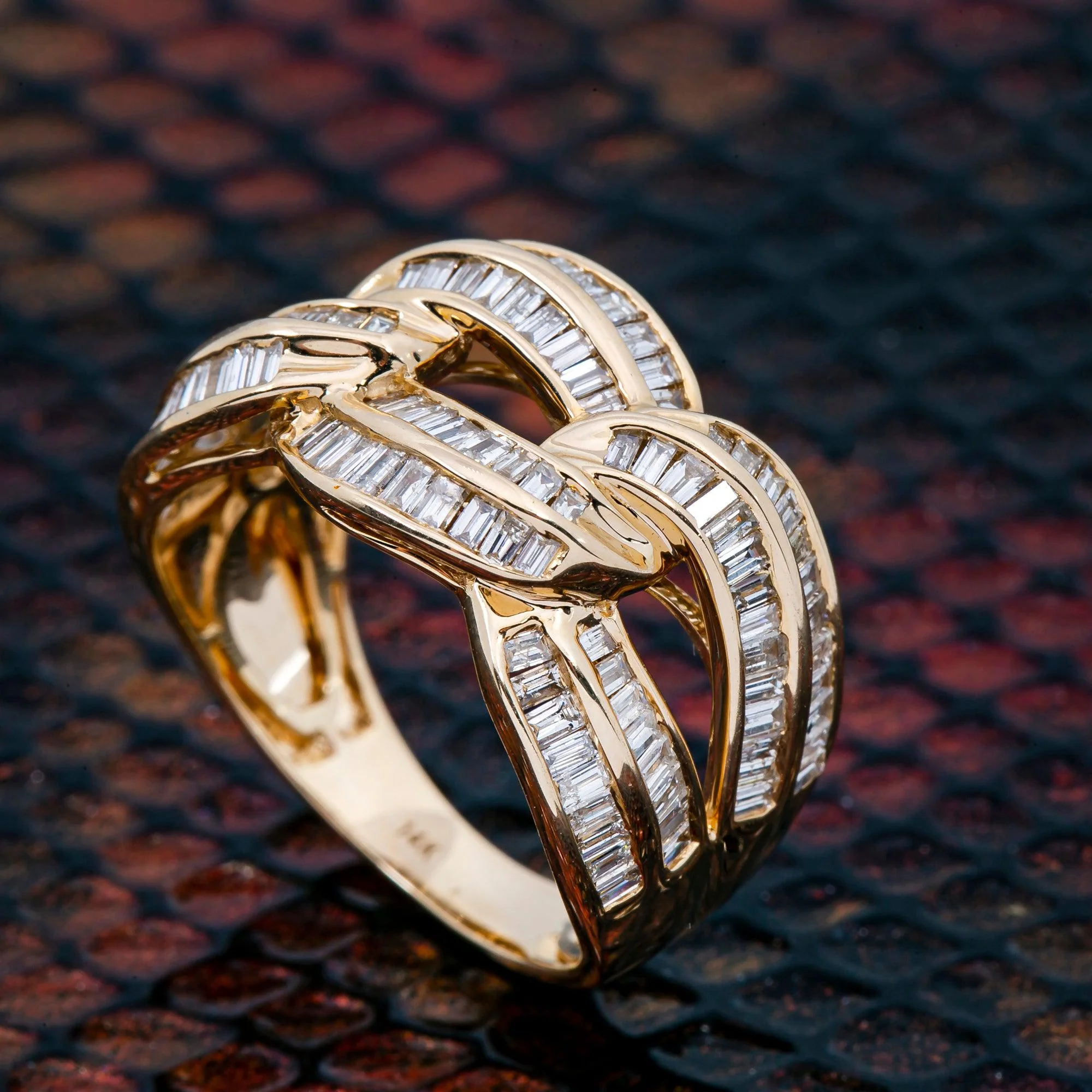 14K YELLOW GOLD MEN'S RING WITH 2.5 CT  DIAMONDS - Image 2