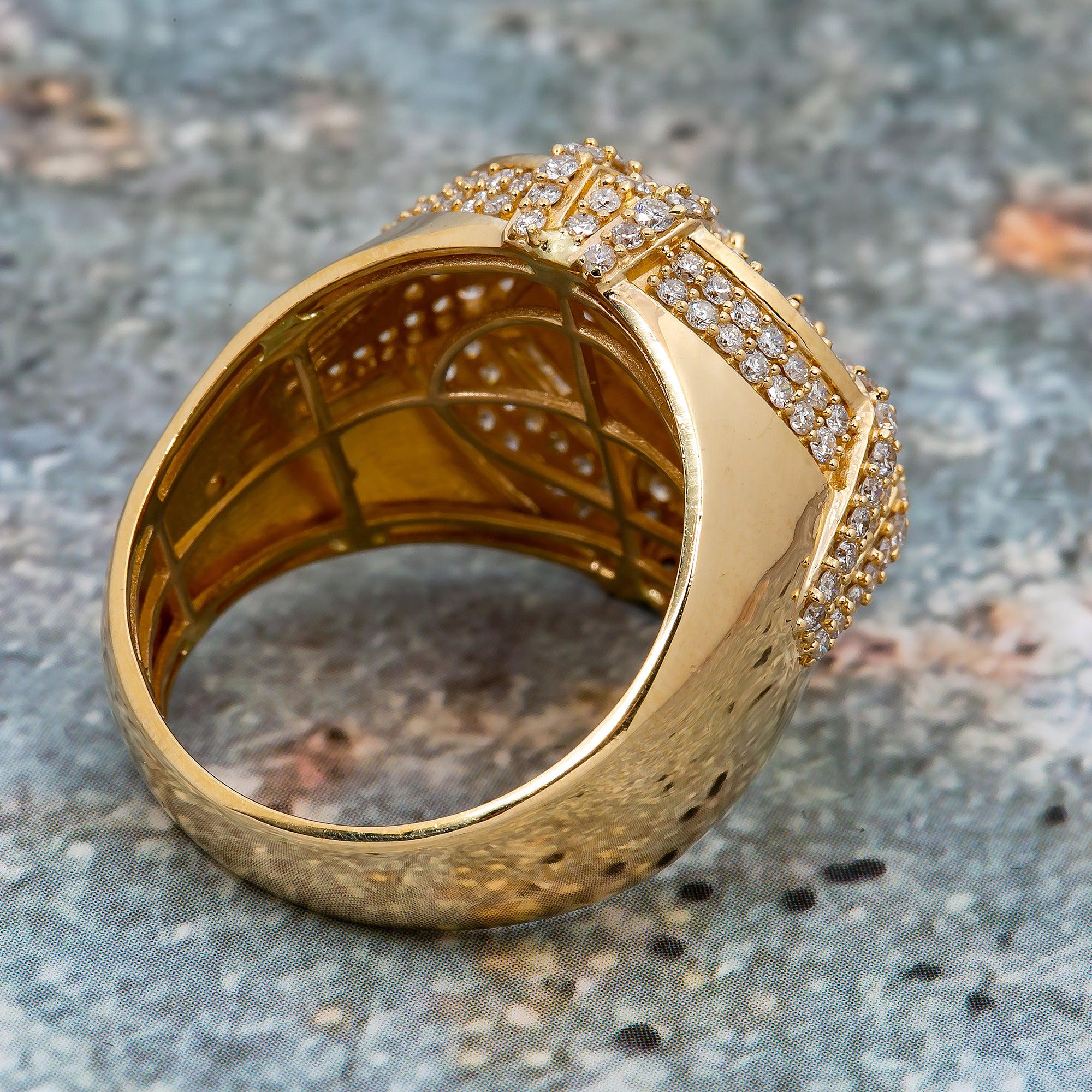 14K YELLOW GOLD MEN'S RING WITH 2.50 CT DIAMONDS - Image 3