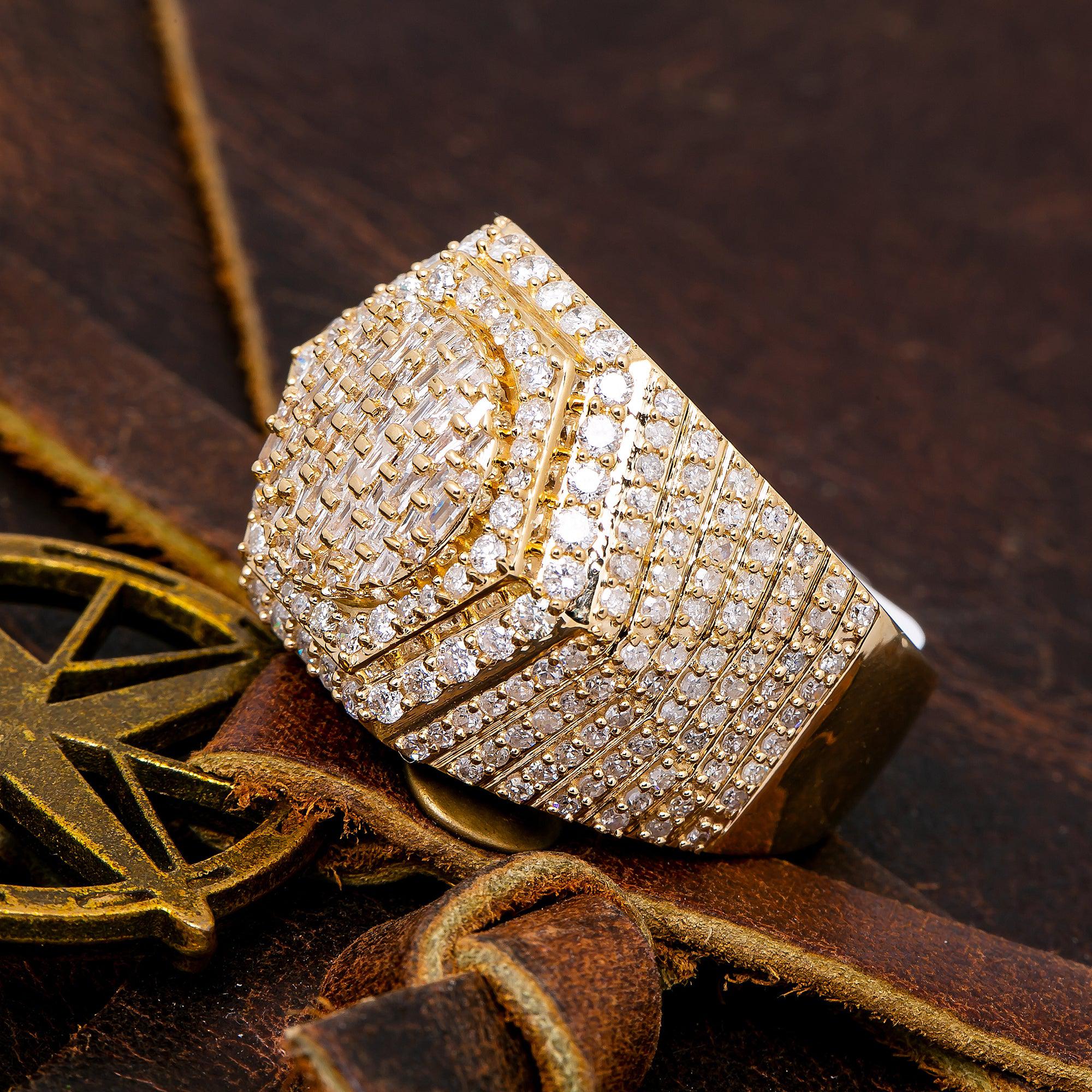 14K YELLOW GOLD MEN'S RING WITH 2.61 CT DIAMONDS - Image 3