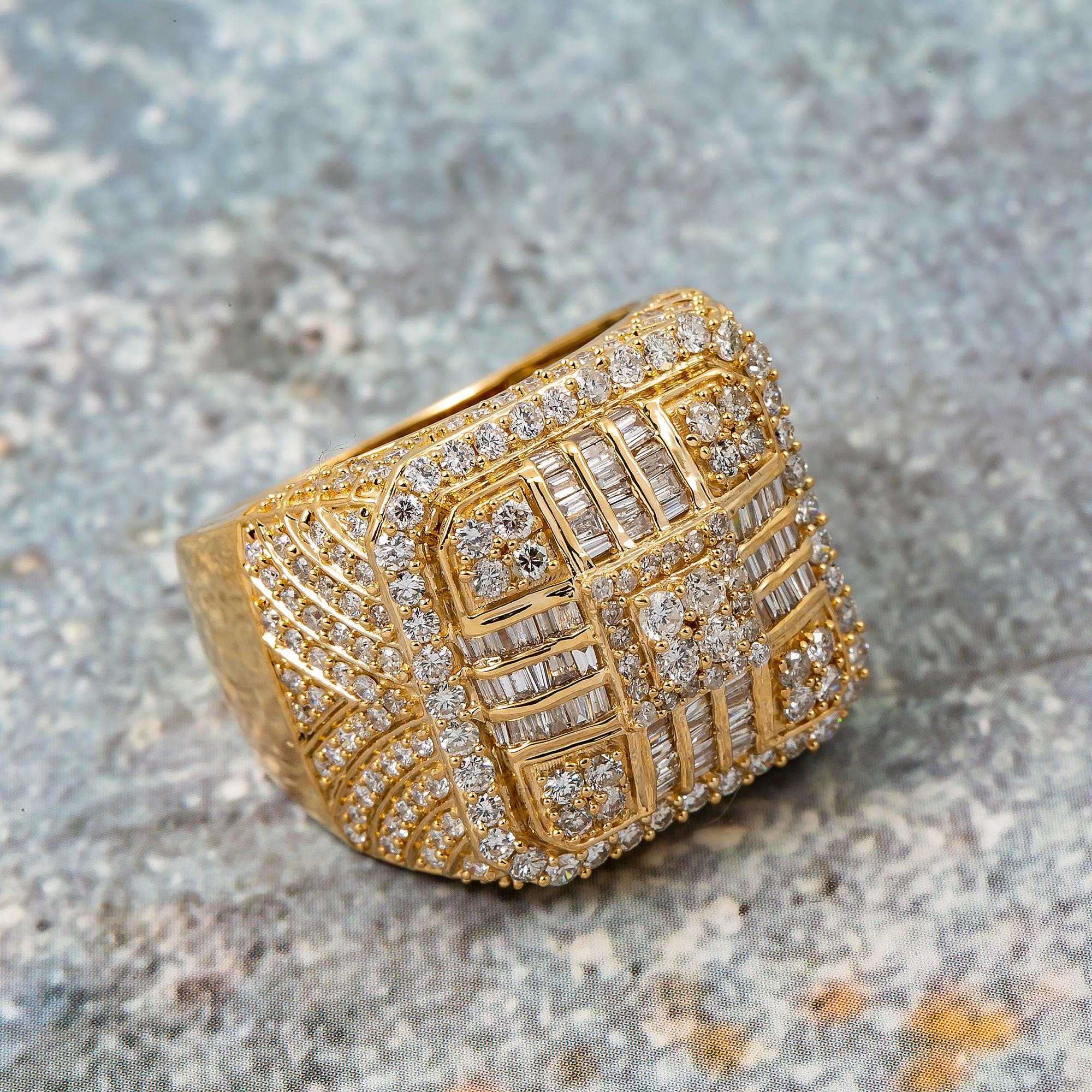 14K YELLOW GOLD MEN'S RING WITH 2.78 CT DIAMONDS - Image 2