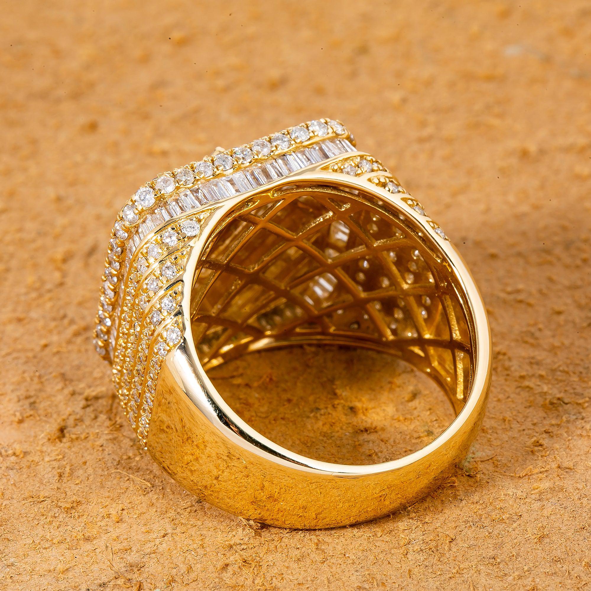 14K YELLOW GOLD MEN'S RING WITH 3.24 CT DIAMONDS - Image 4