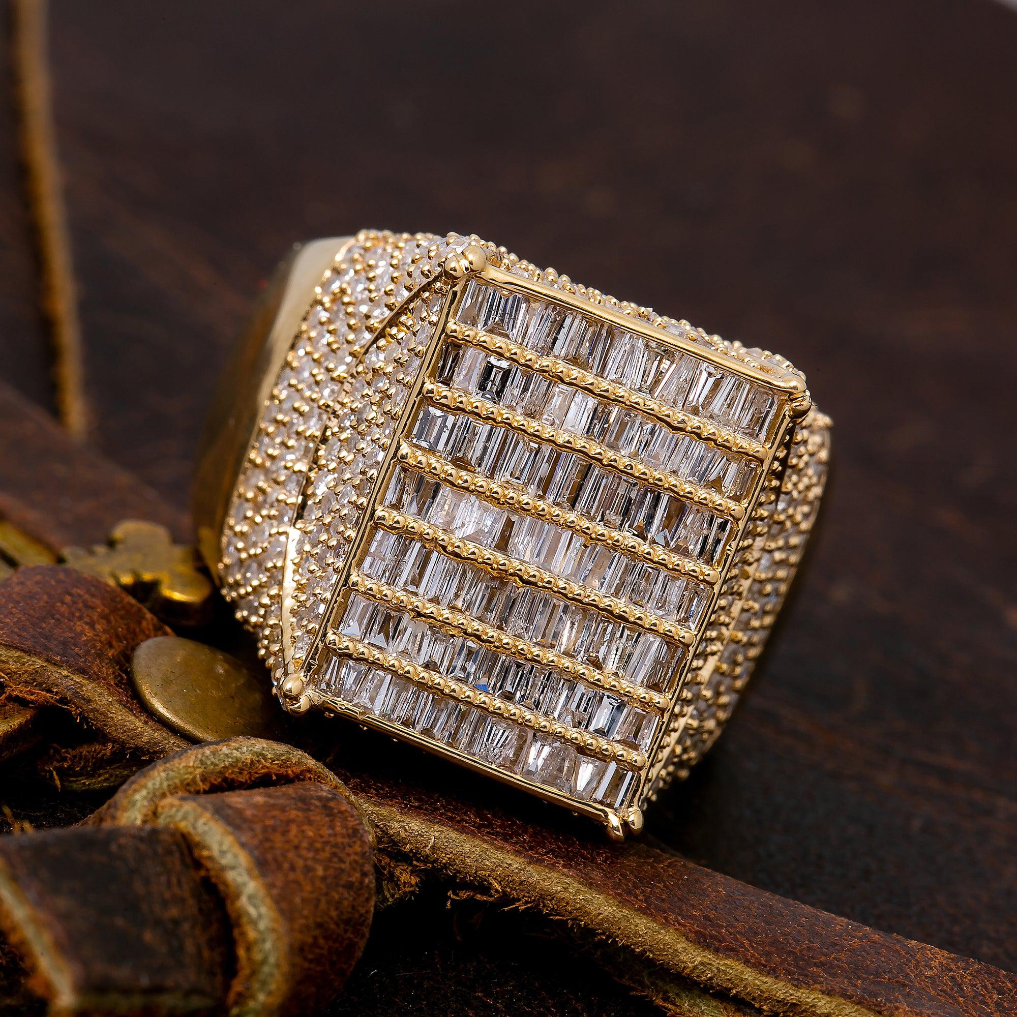 14K YELLOW GOLD MEN'S RING WITH 4.73 CT DIAMONDS - Image 2