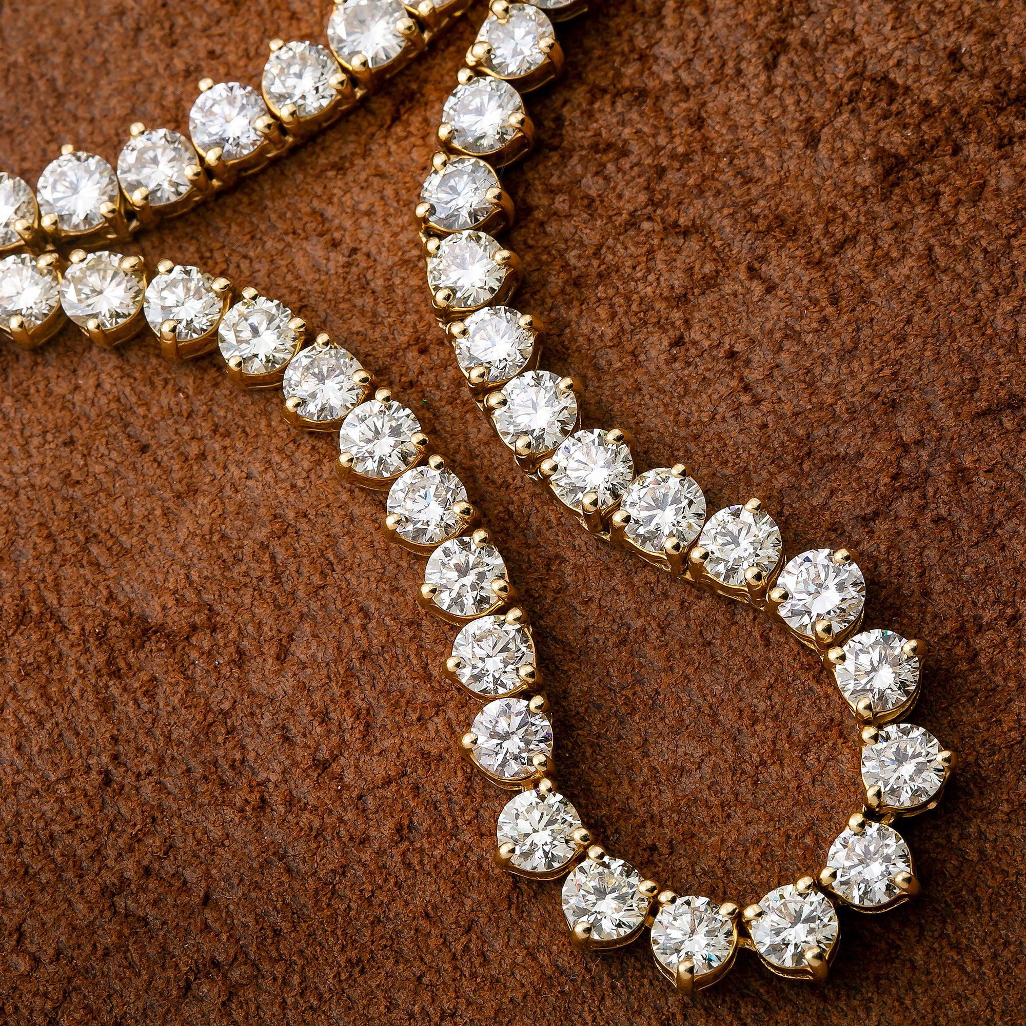 14K Yellow Gold Tennis Chain With 41.36 CT Diamonds - Image 2