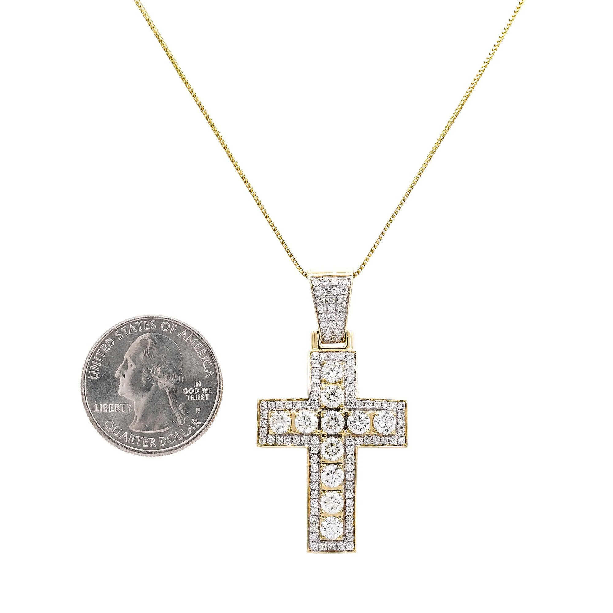 14k Yellow Gold Pendant with 3.9 Ct Diamonds - Image 3
