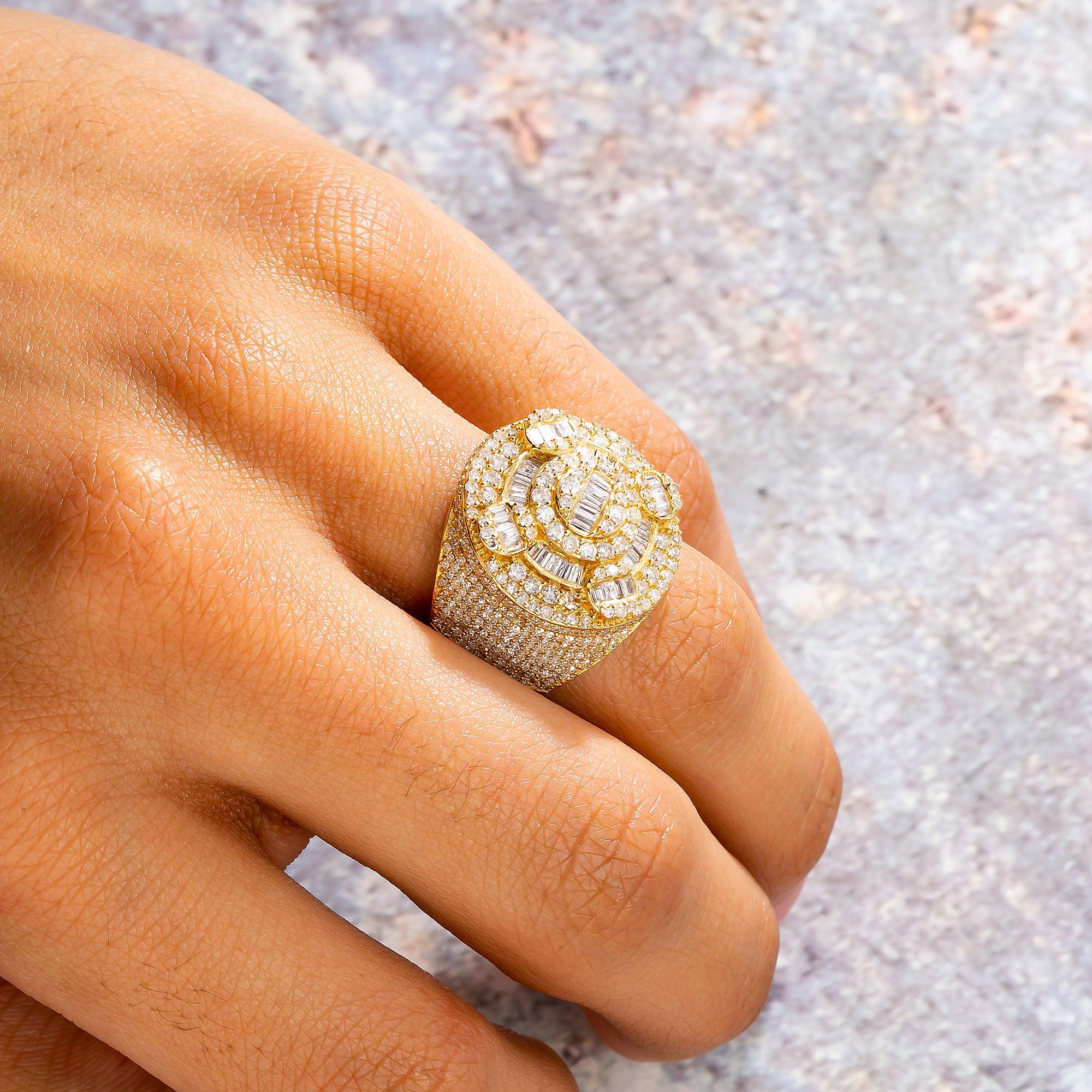 14K Yellow Gold Diamond Circle Ring - Image 3