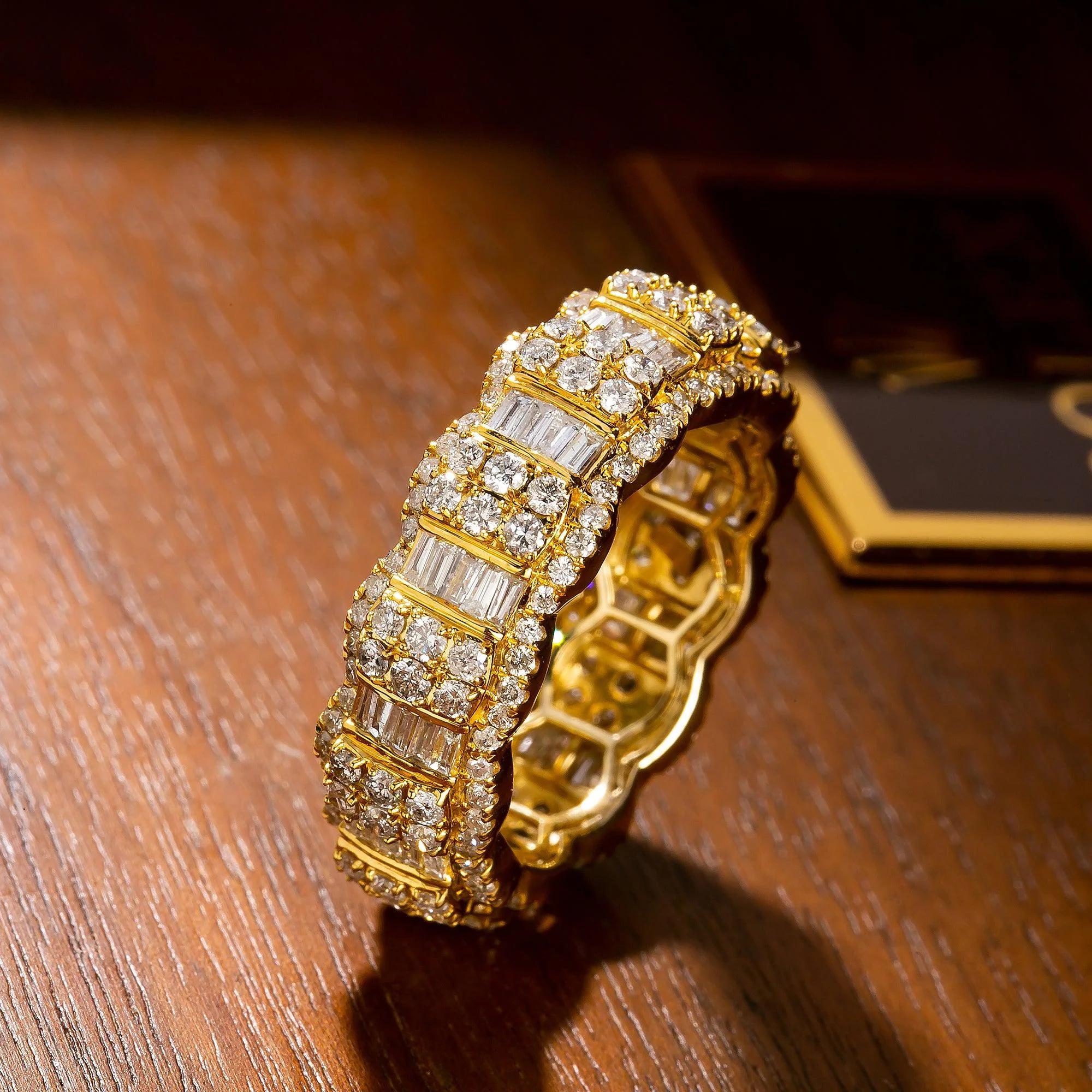 14K Yellow Gold Diamond Eternity Ring - Image 3
