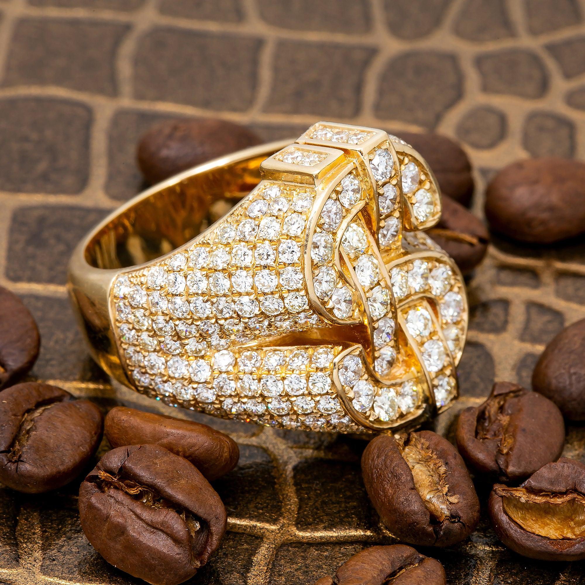 14K YELLOW GOLD RING WITH 4.65 CT  DIAMONDS - Image 3