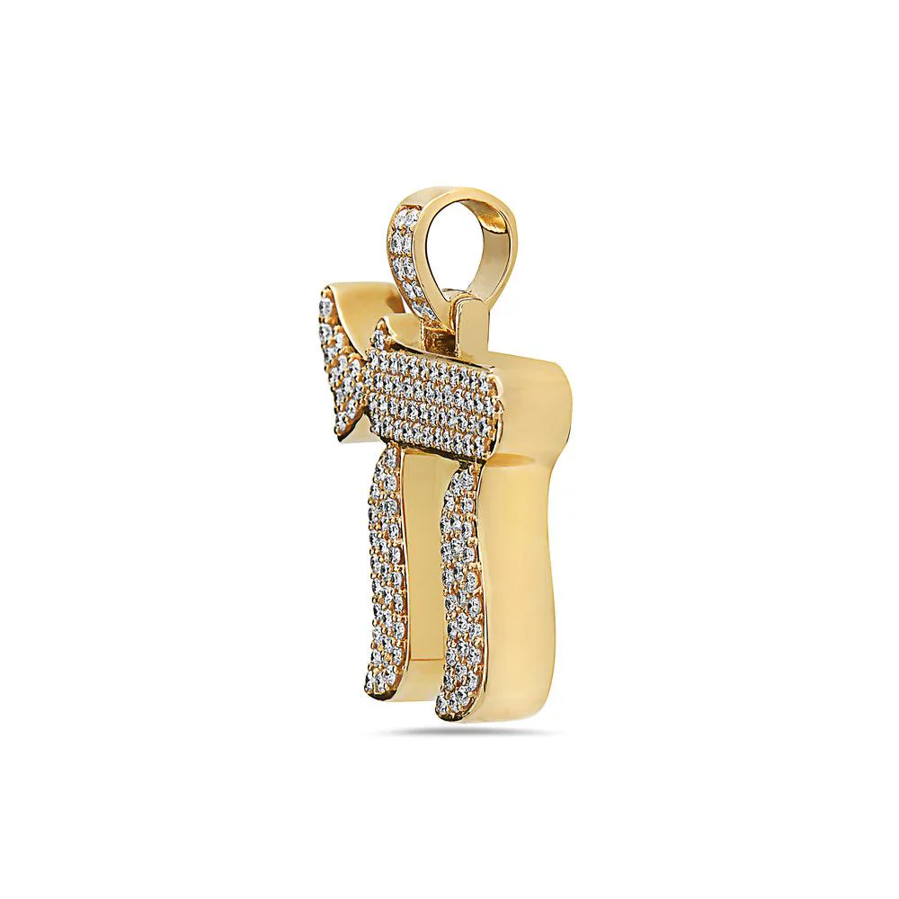 14K Yellow Gold Symbol Women's Pendant with 1.41CT Diamonds - Image 2