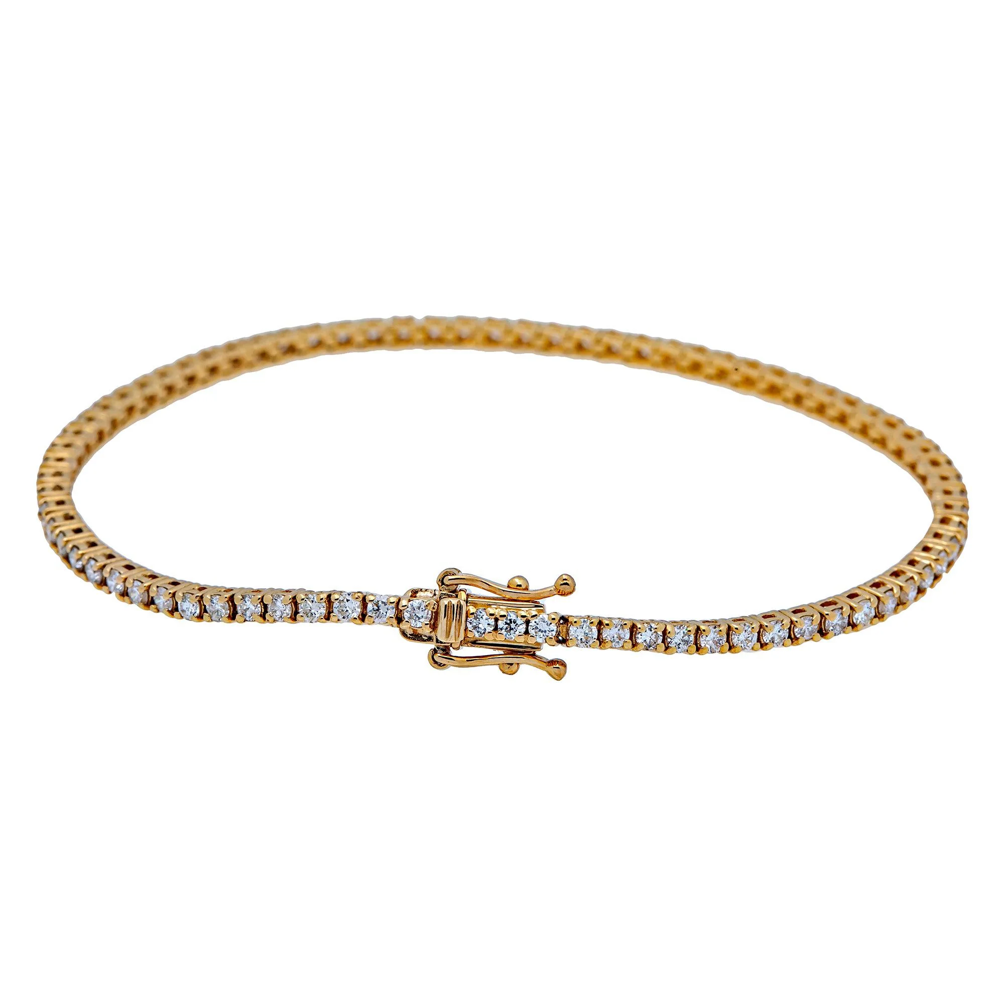 14K YELLOW GOLD TENNIS BRACELET WITH 1.93 CT DIAMONDS - Image 3