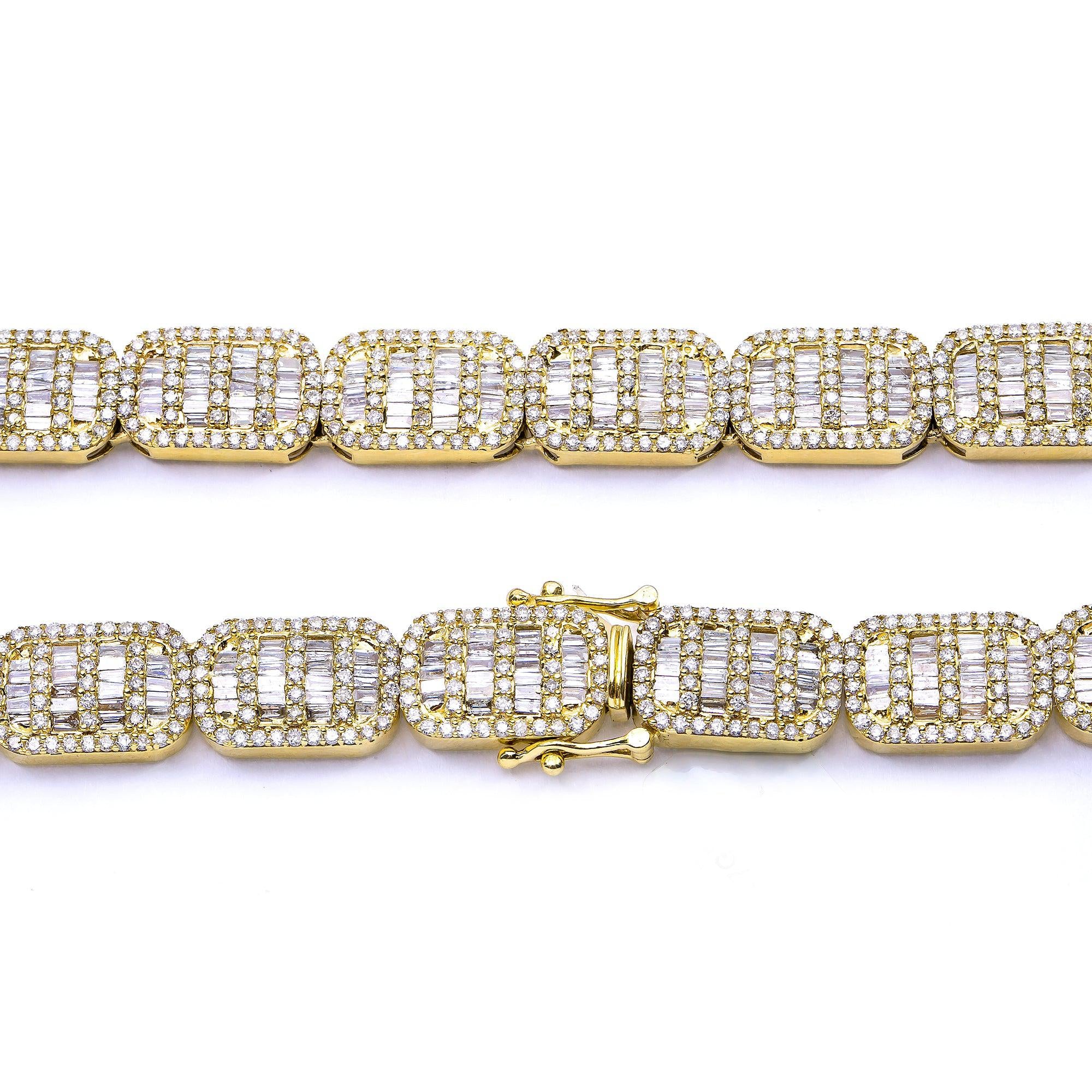 14K YELLOW GOLD UNISEX DIAMOND CHAIN WITH 20.42 CT DIAMONDS - Image 3