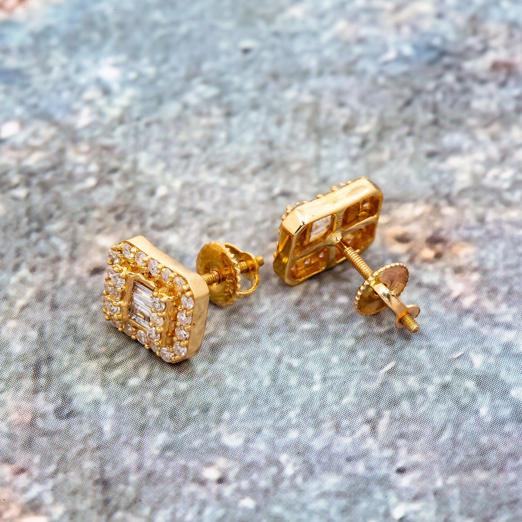 14K Yellow Gold Unisex Earrings with 0.51 CT In Diamonds - Image 3