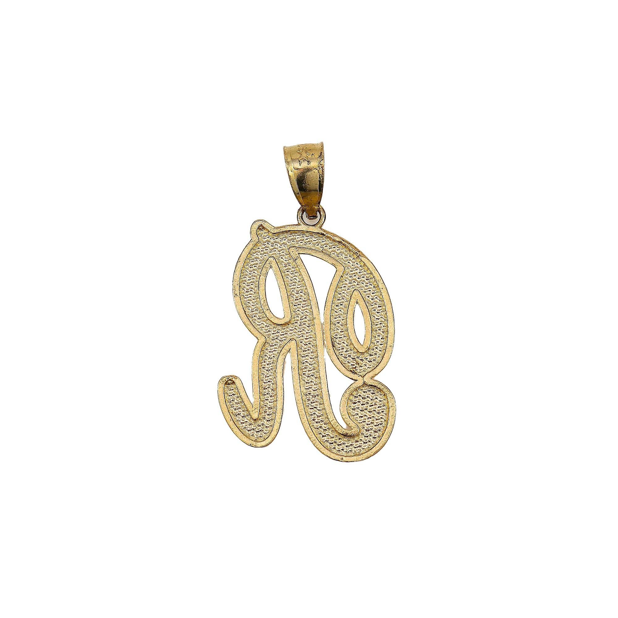 14K YELLOW GOLD LETTER R PENDANT - Image 2