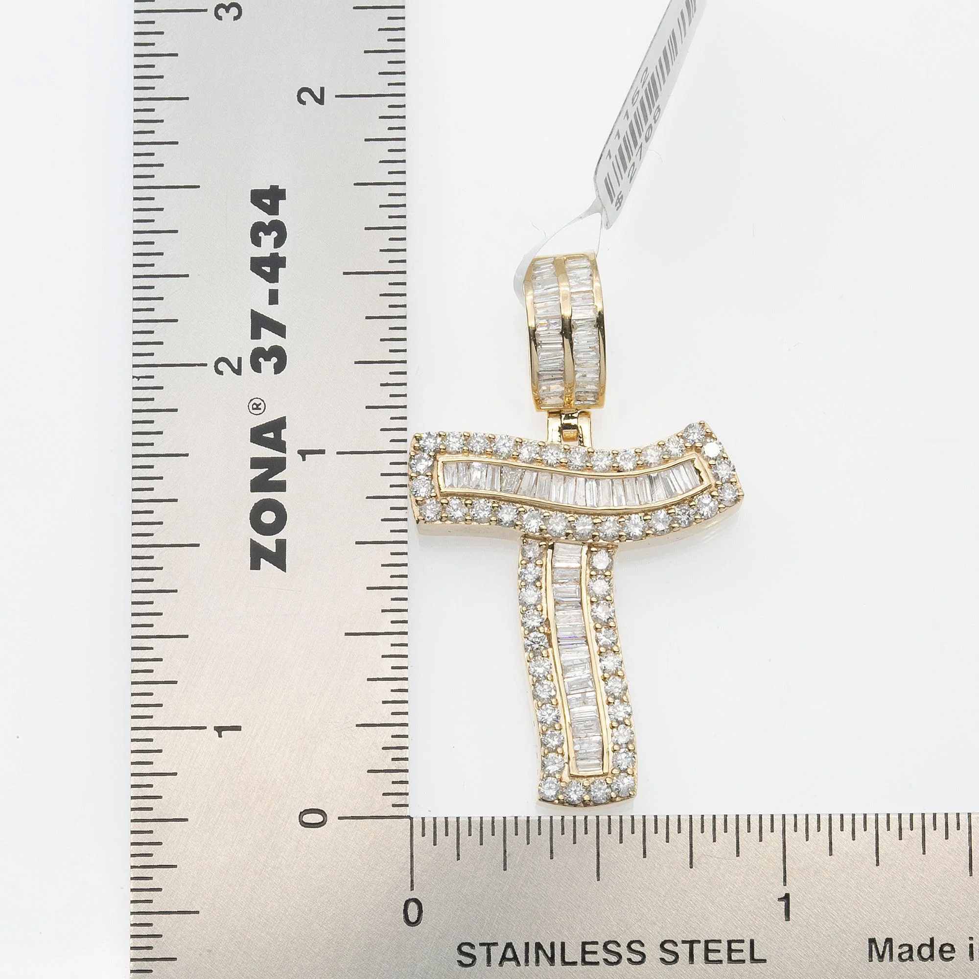 14K YELLOW GOLD UNISEX LETTER T WITH 1.77 CT DIAMONDS - Image 3