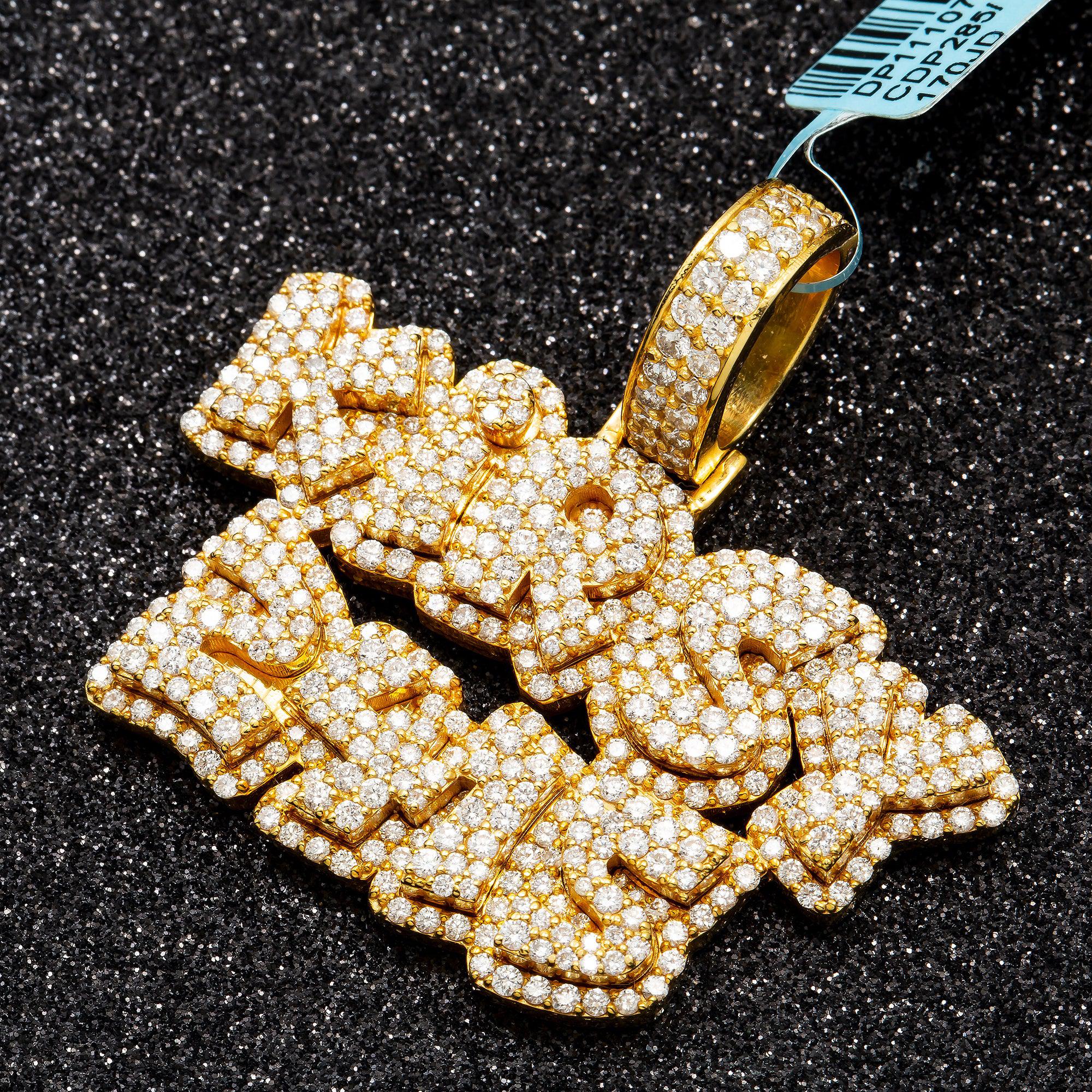14K YELLOW GOLD DIAMOND CUSTOM PENDANT - Image 2