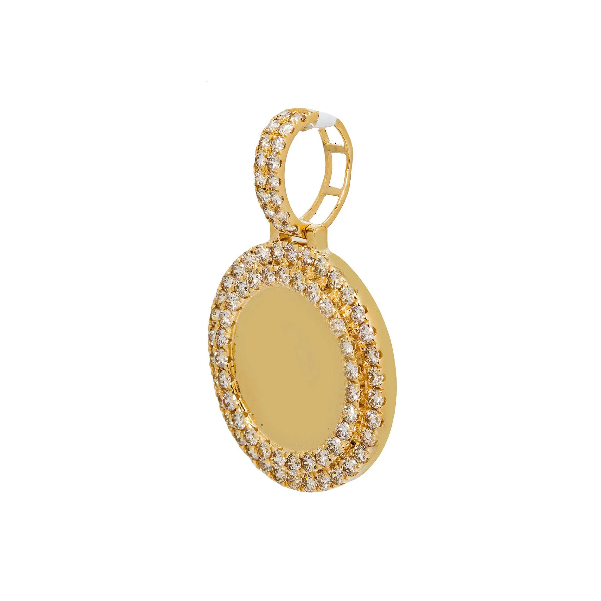 14K YELLOW GOLD 2 ROW DIAMOND PICTURE PENDANT 2.75 CT - Image 3