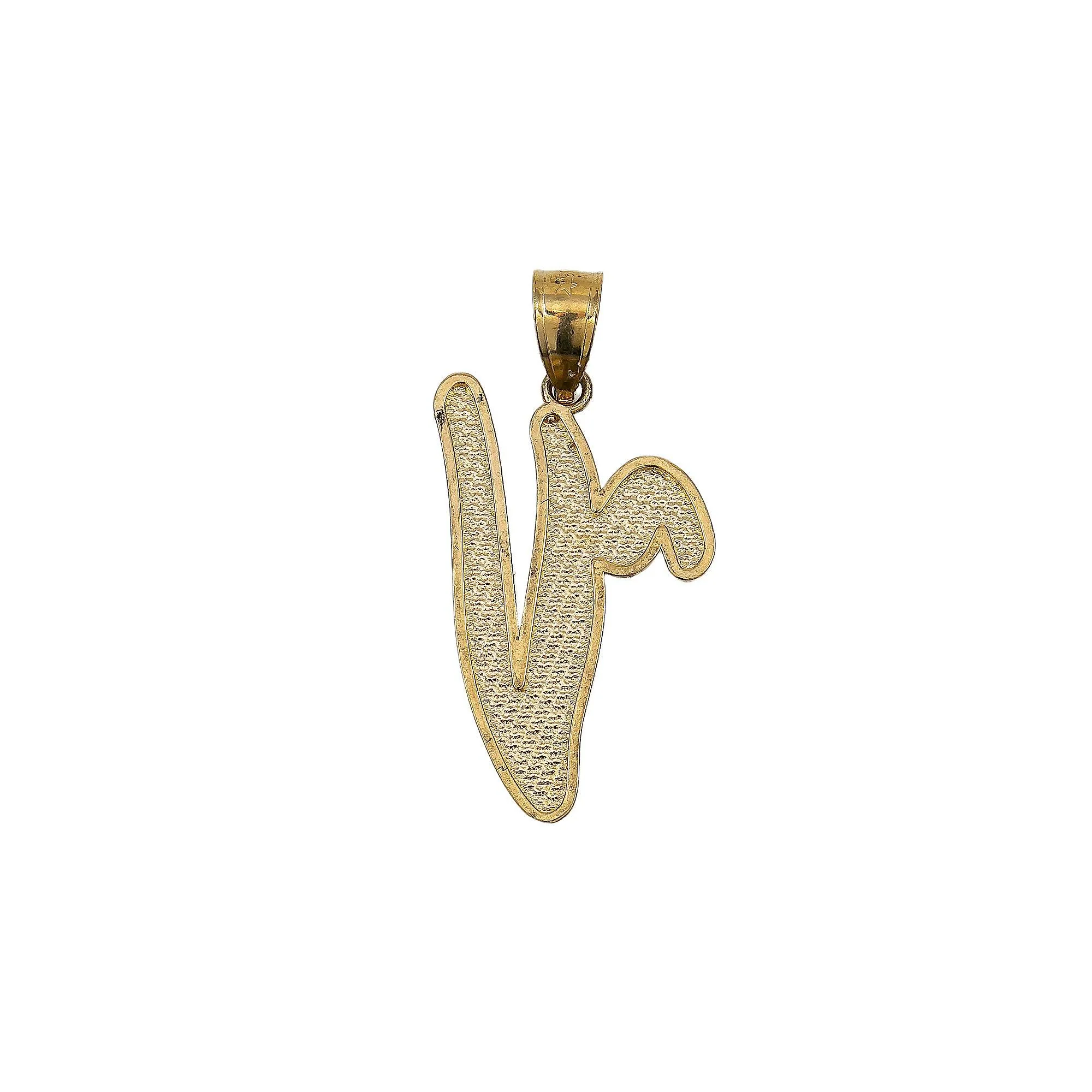14K YELLOW GOLD V PENDANT - Image 2