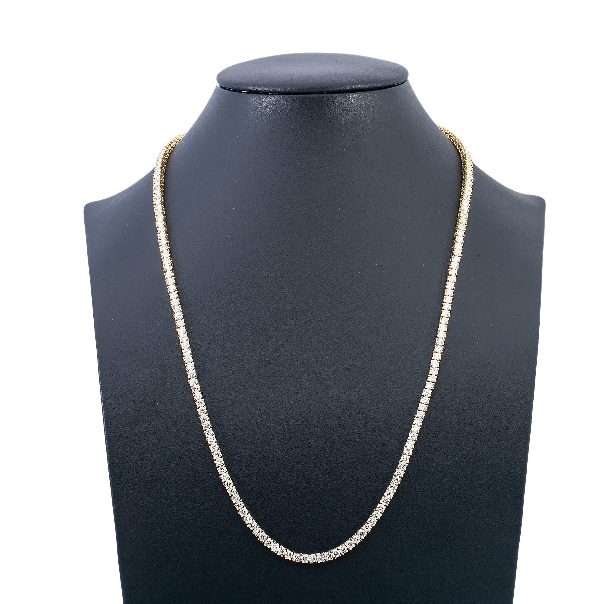 14K Yellow Gold Men's Tennis Chain With 21.57 CT Diamonds - Image 3