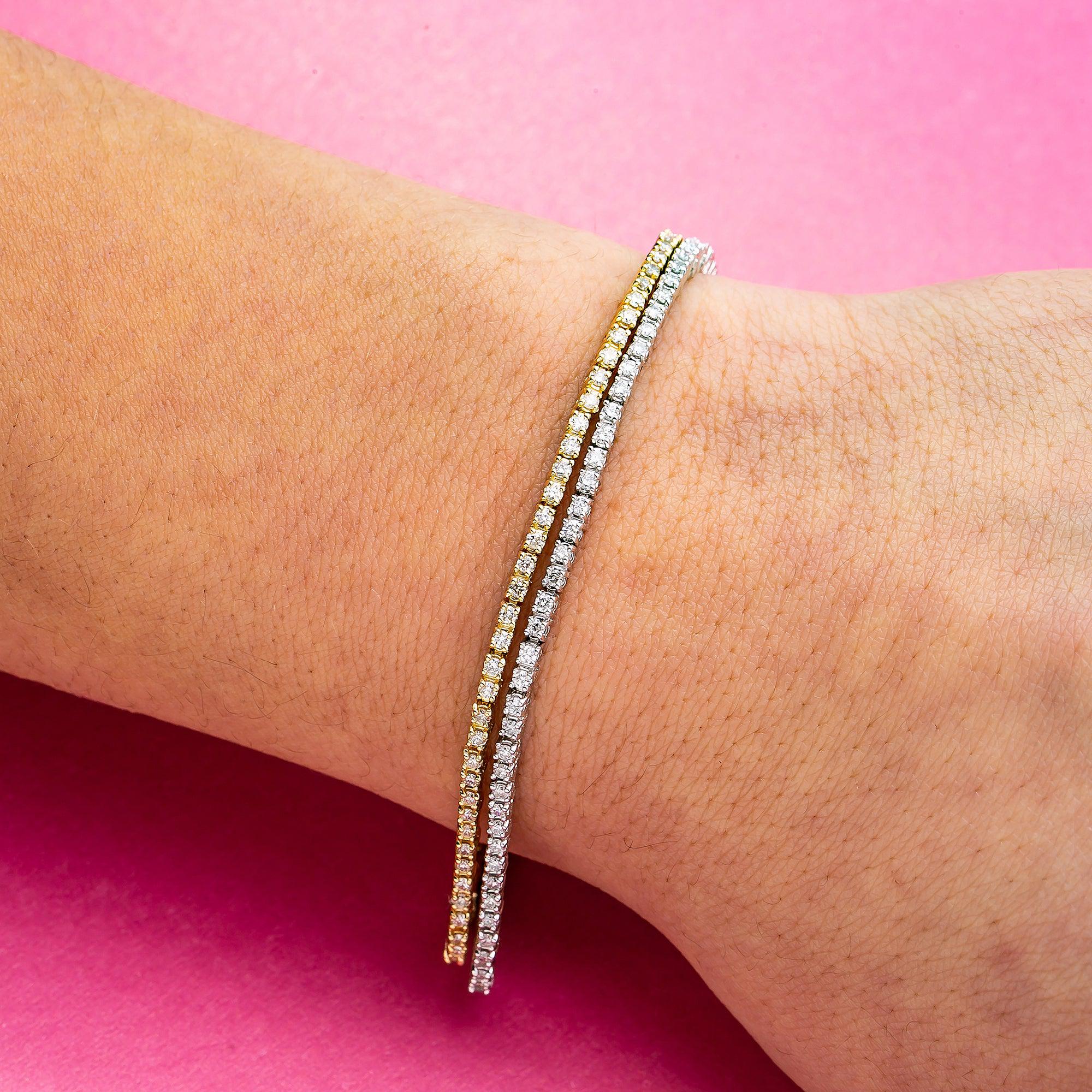 14K YELLOW/WHITE GOLD LADIES BRACELET WITH 2.20 CT DIAMONDS - Image 2