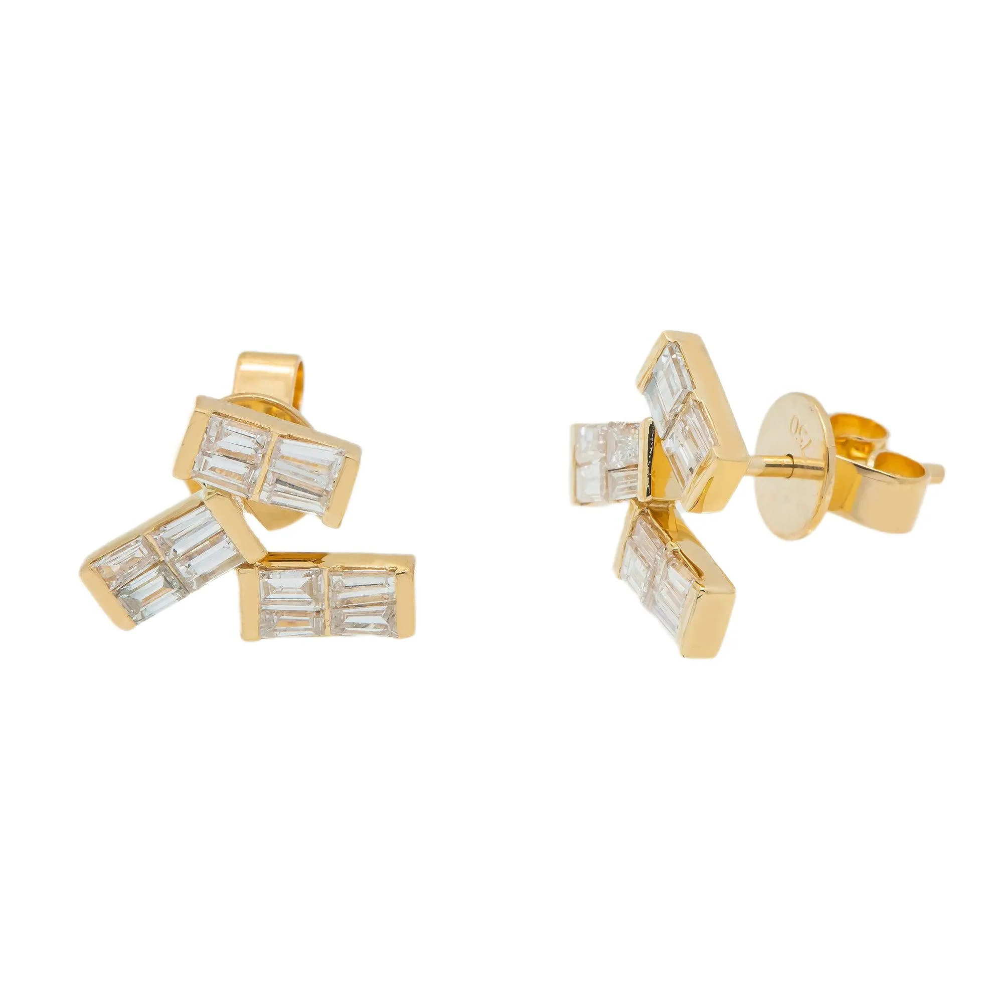 18K GOLD DIAMOND LADIES EARRINGS 0.76 CTW - Image 6